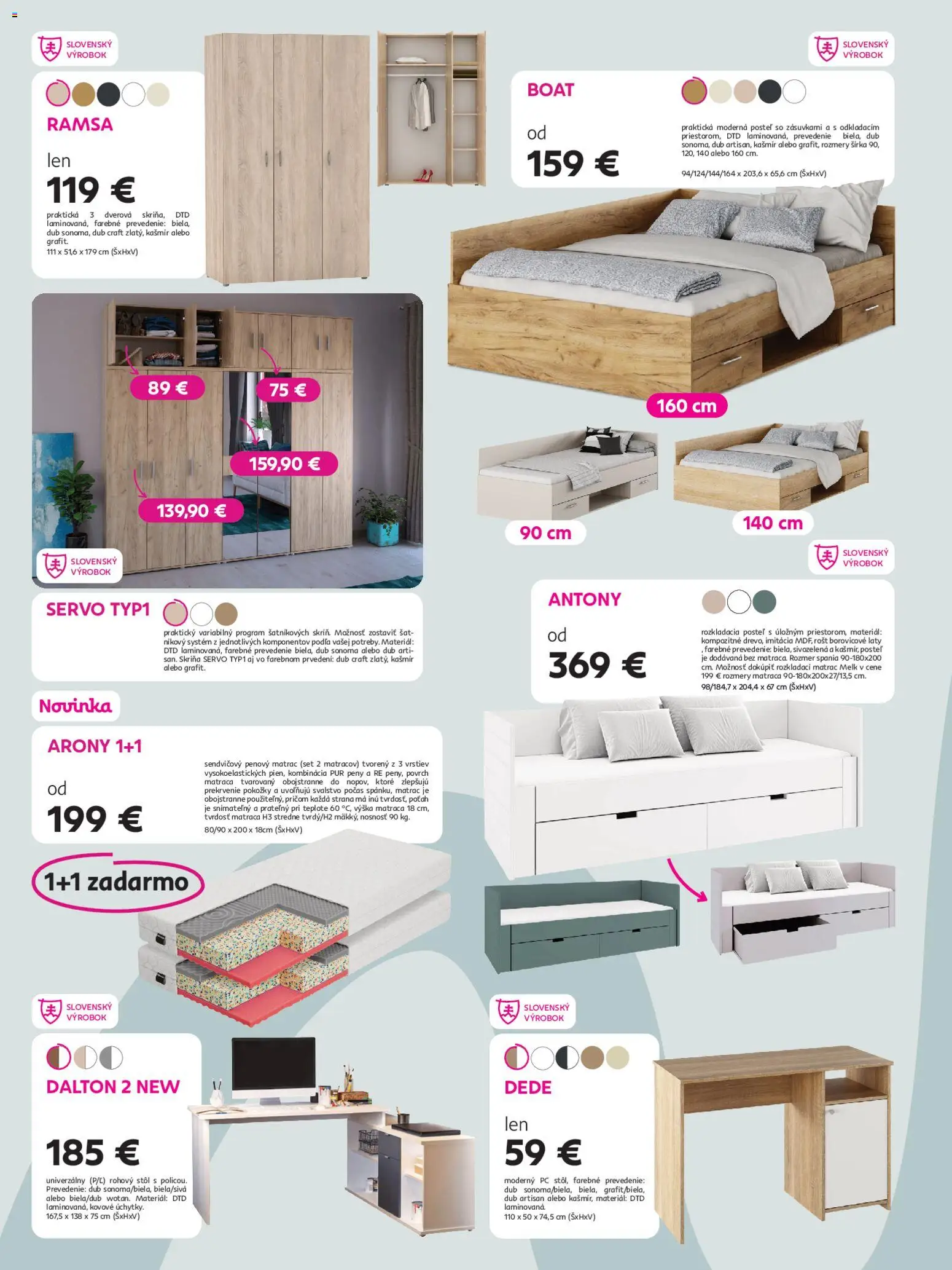 Nové Kondela akcie – leták je platný od 15.04.2026 | Strana: 4 | Produkty: Matrac, Posteľ, Skriňa, Rozkladacia posteľ