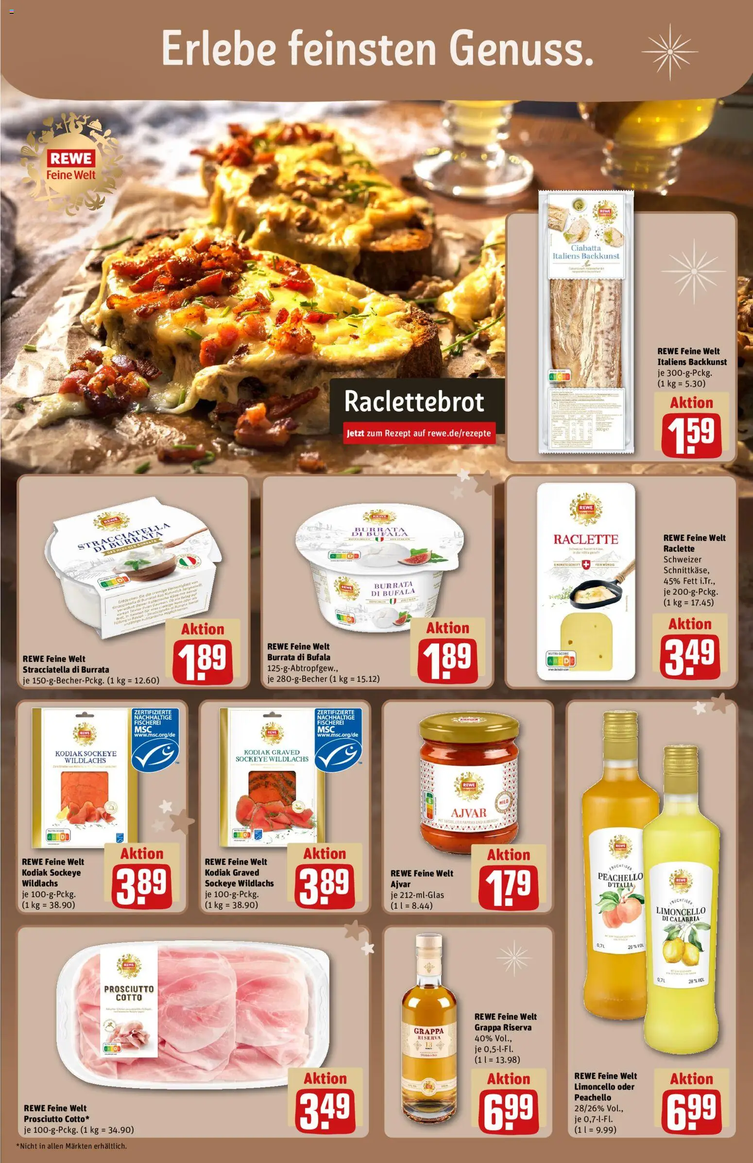 Rewe Prospekt 	 – gültig ab 22.12.2025 | Seite: 22 | Produkte: Burrata, Limoncello, Raclette