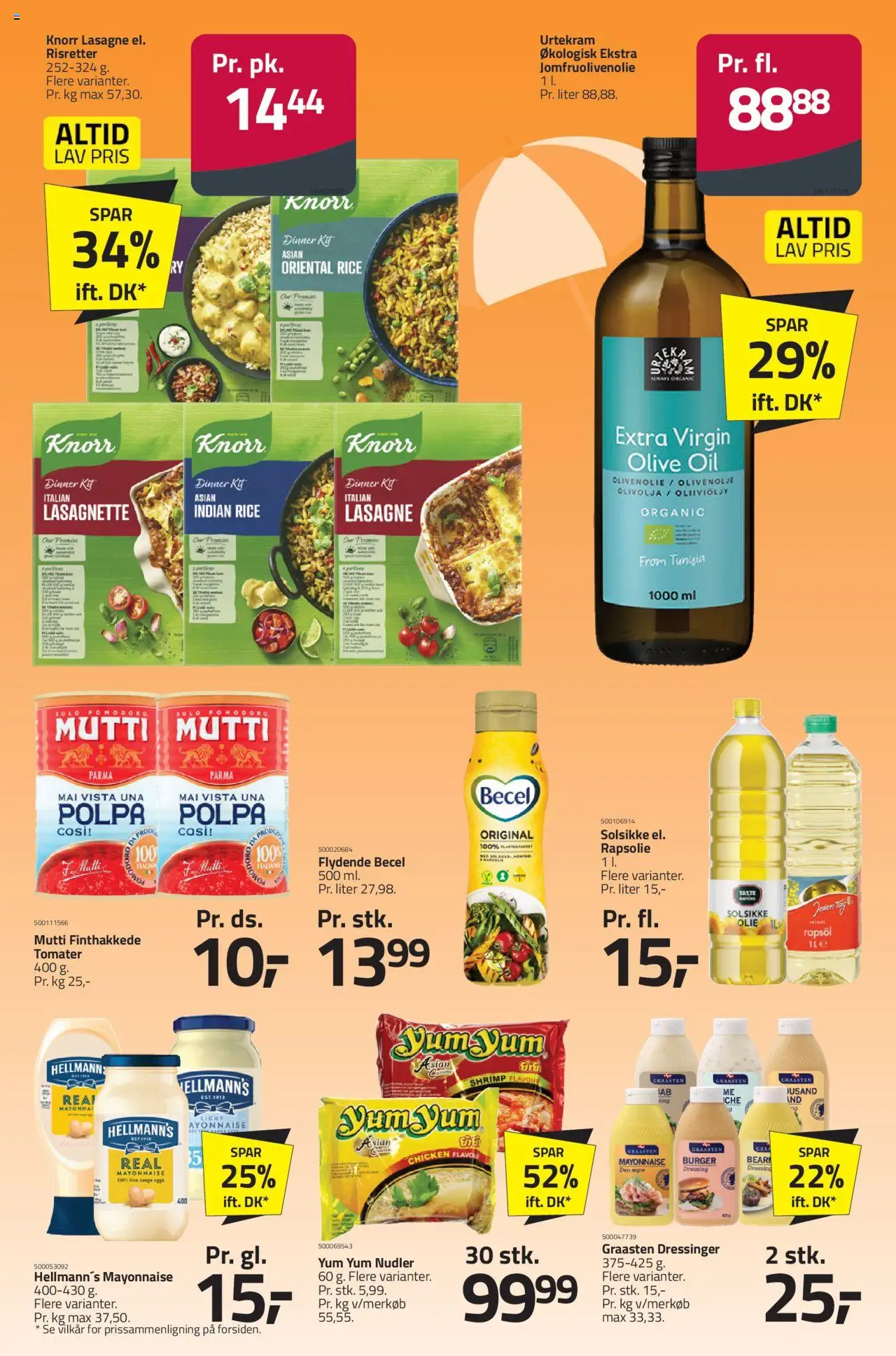 Fleggaard Tilbudsavis gyldig fra 06.08.2025 | Side: 34 | Produkter: Olie, Tomater, Nudler, Dressing