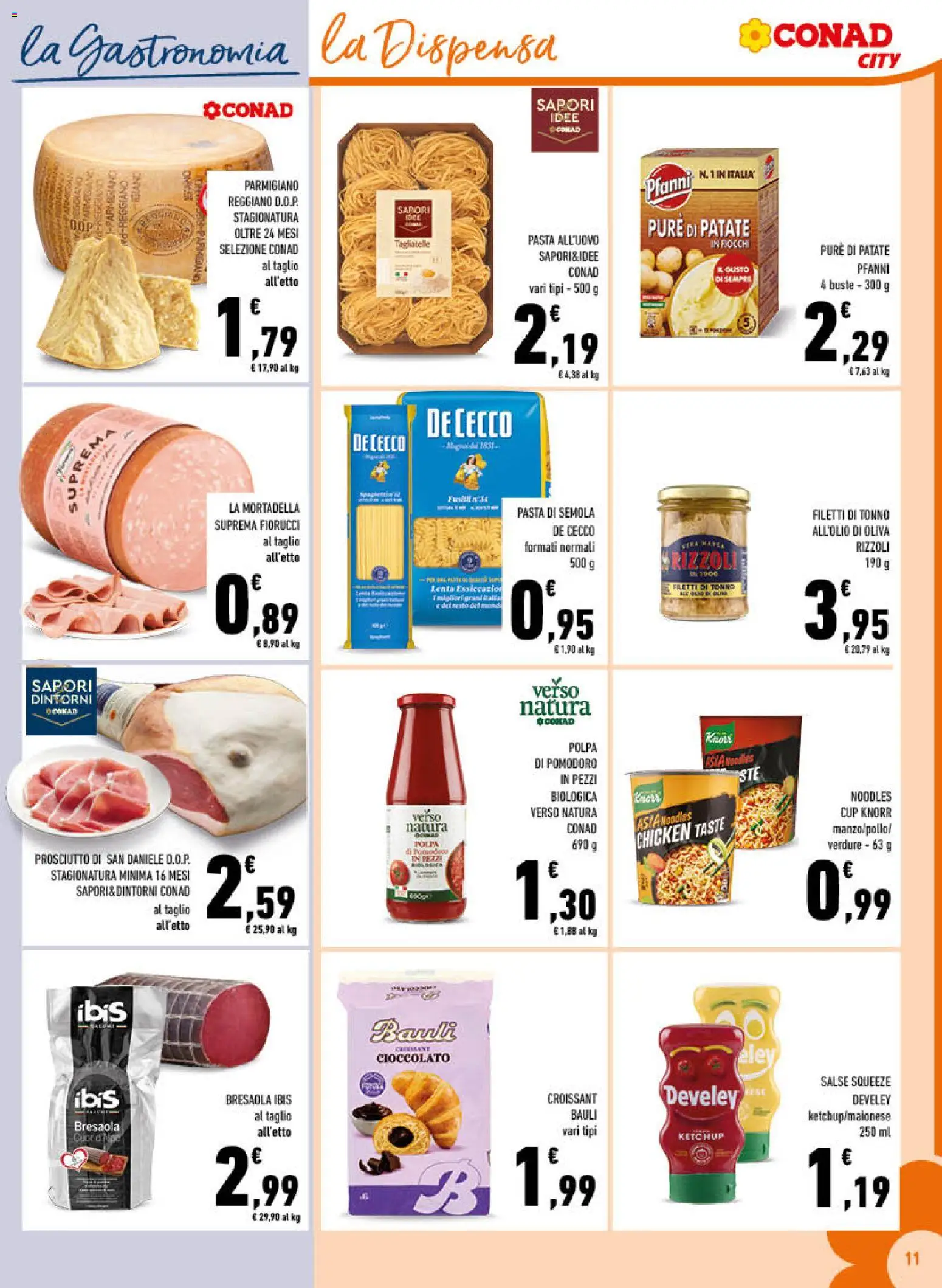 Volantino Conad del 01.12.2025 | Pagina: 11 | Prodotti: Pomodoro, Mortadella, Croissant, Parmigiano