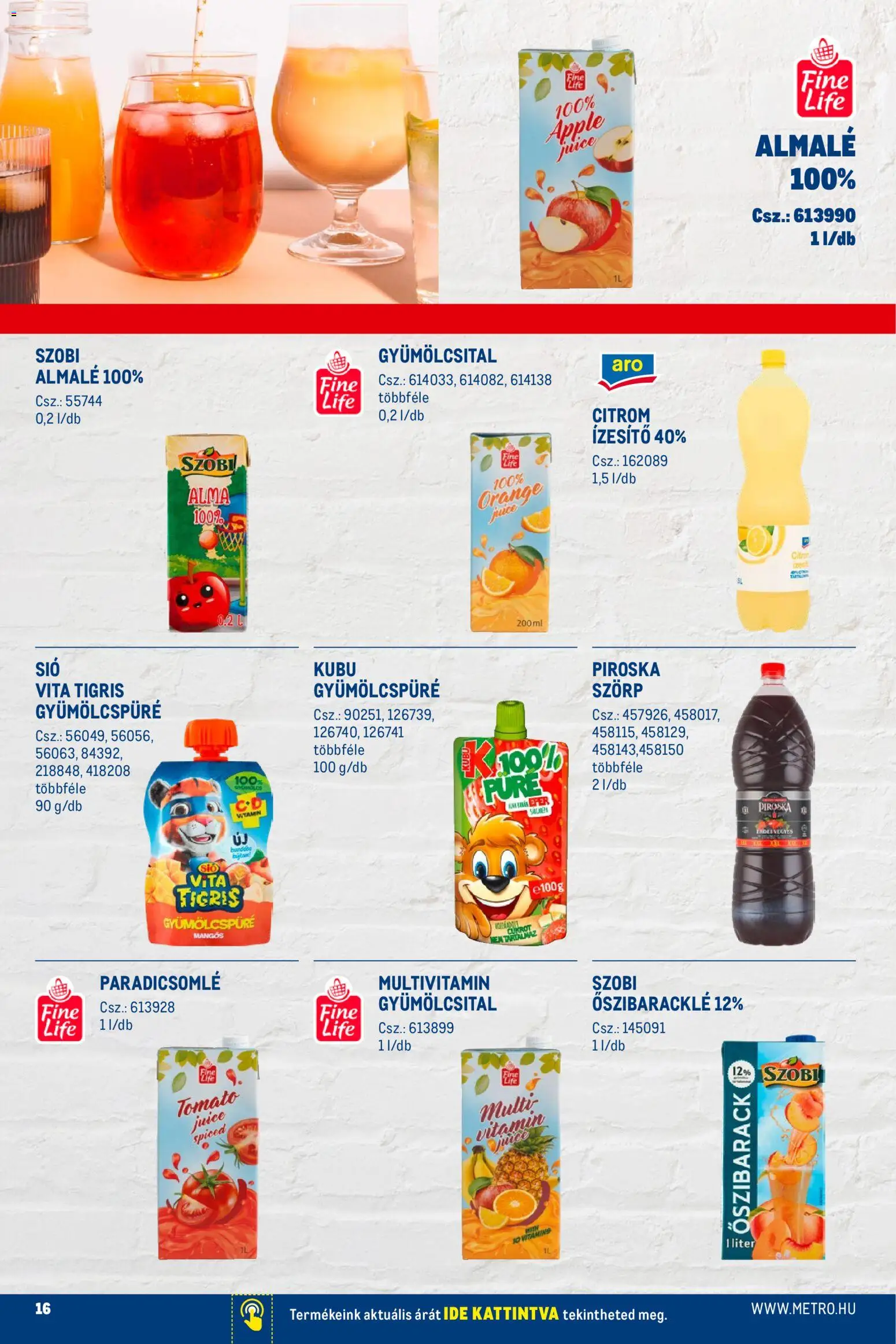 Metro akciós ujság - amely érvényes a következő dátumtól: 02.01.2026 | Oldal: 16 | Termékek: Őszibarack, Alma, Eper, Multivitamin