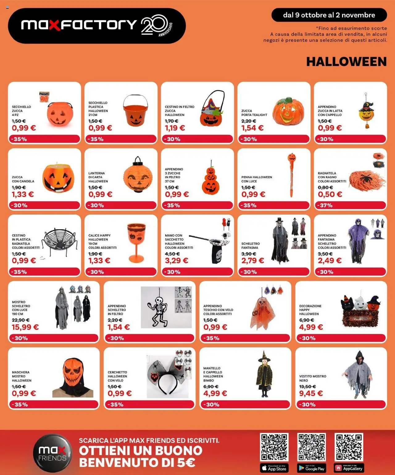 Volantino Max Factory del 09.10.2025 | Pagina: 33 | Prodotti: Maschera, Zucca, The, Candela