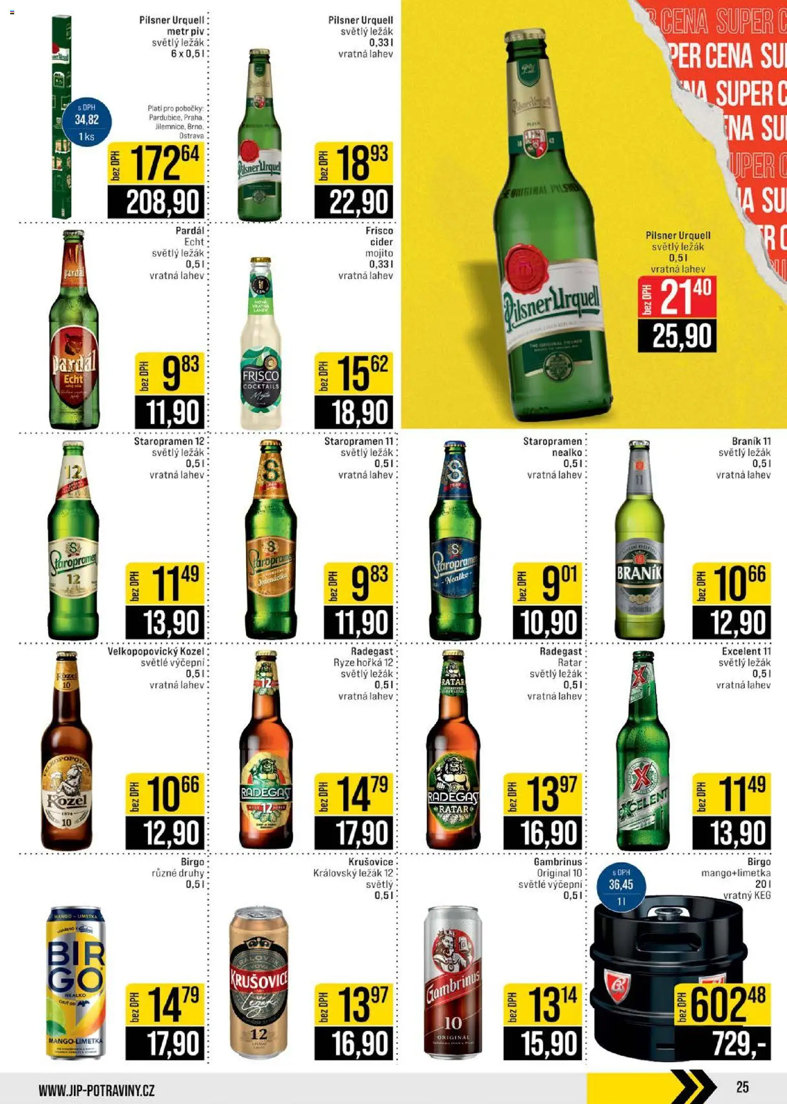 Jip leták - Cash & Carry od 05.11.2025 | Strana: 25 | Produkty: Radegast Ryze Hořká 12, Staropramen, Kozel, Krušovice