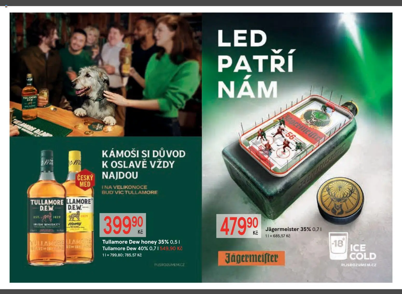 Žabka leták od 25.03.2026 | Strana: 8 | Produkty: Tullamore Dew Honey, Jägermeister, Whiskey, Tullamore Dew