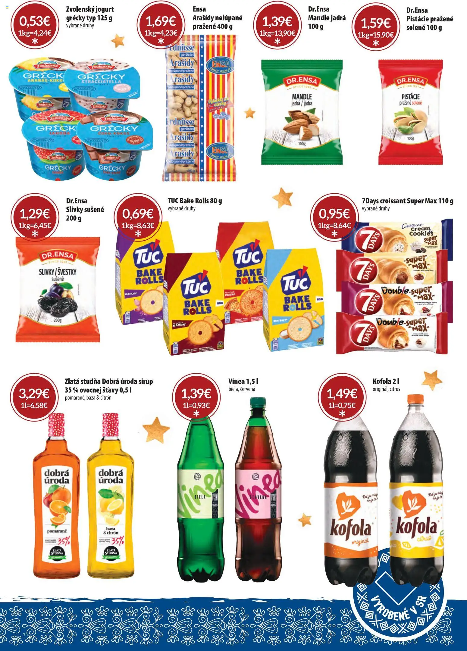 Nové CBA Komfos akcie – leták je platný od 15.12.2025 | Strana: 7 | Produkty: Jogurt, Croissant, Hus, Arašidy