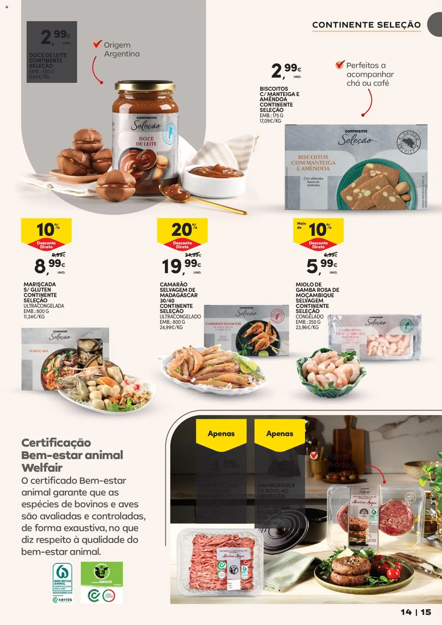 Continente - Marcas  │ válido de 07.04.2026 | Página: 15 | Produtos: Doce de leite, Hambúrguer, Café, Carne