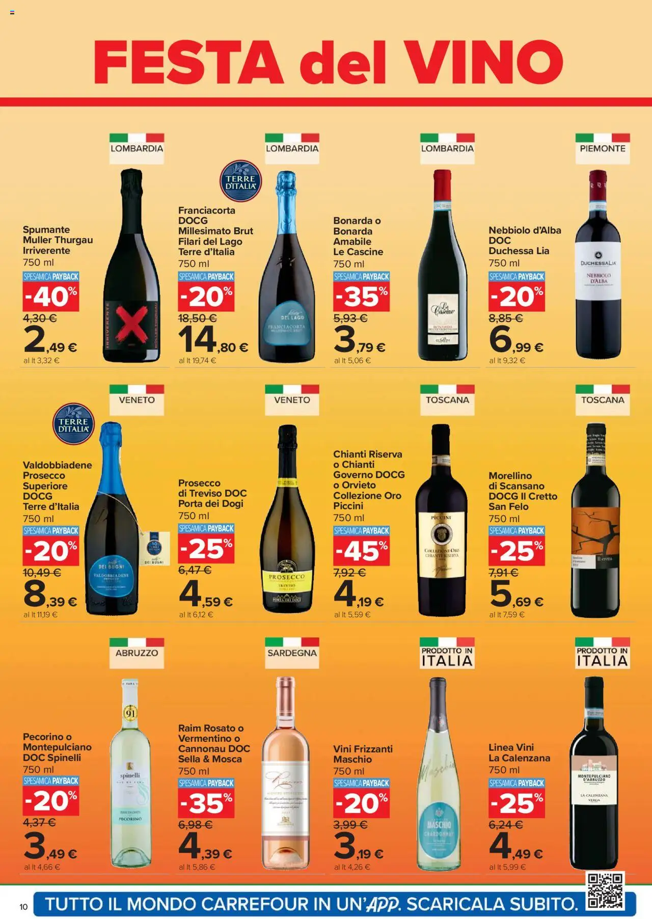 Volantino Carrefour del 18.09.2025 | Pagina: 10 | Prodotti: Prosecco, Vino, Spumante, Pecorino