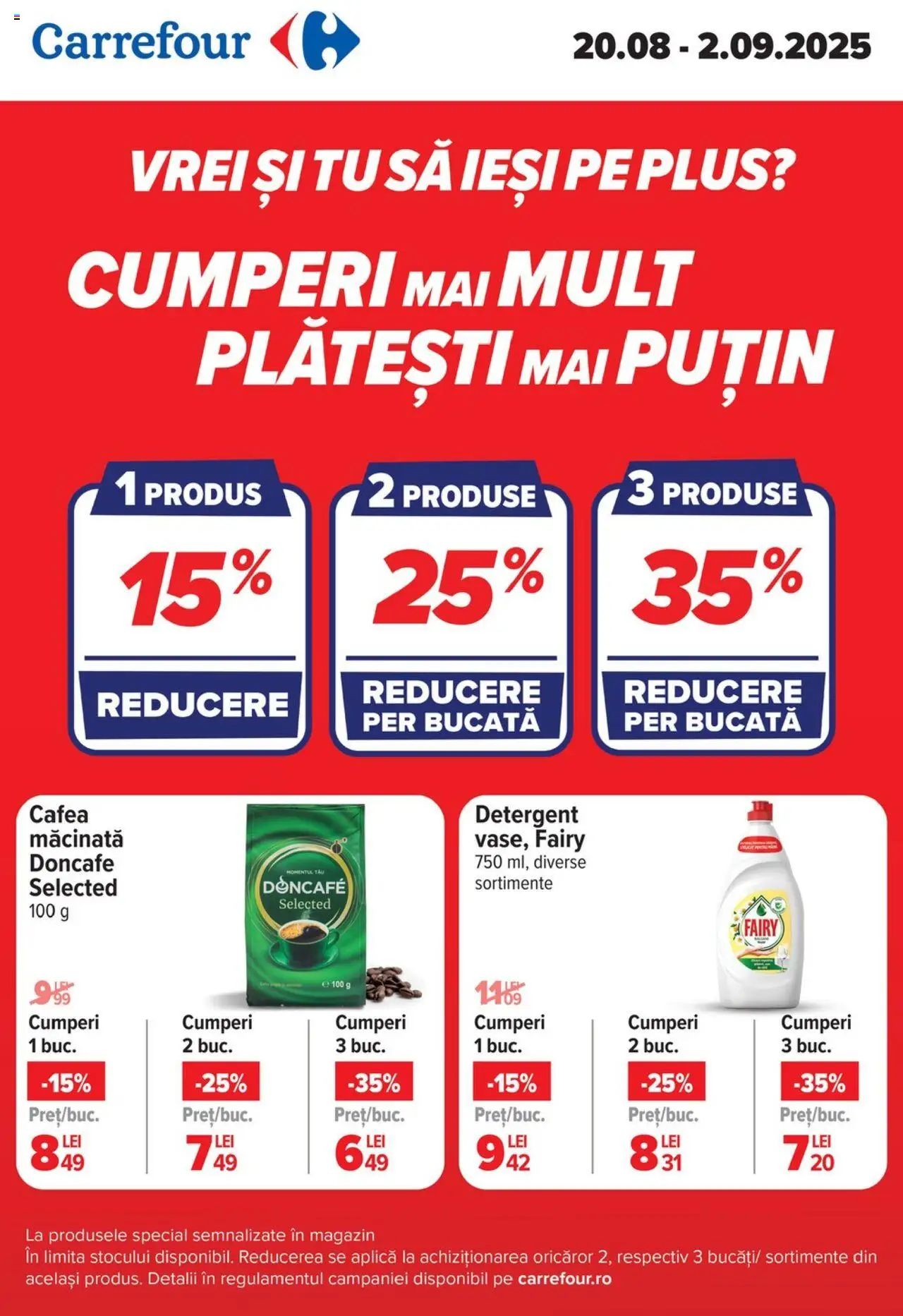 Catalog Carrefour – valabil de la 20.08.2025 | Pagină: 1 | Produse: Cafea, Detergent