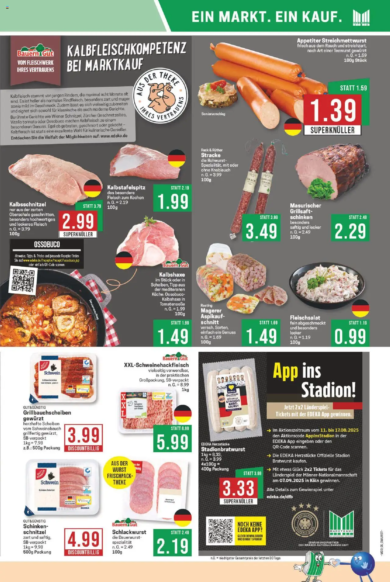 Marktkauf Prospekt 	 - gültig ab dem 11.08.2025 | Seite: 5 | Produkte: Bratwurst, Küche, Schnitzel, Fleisch
