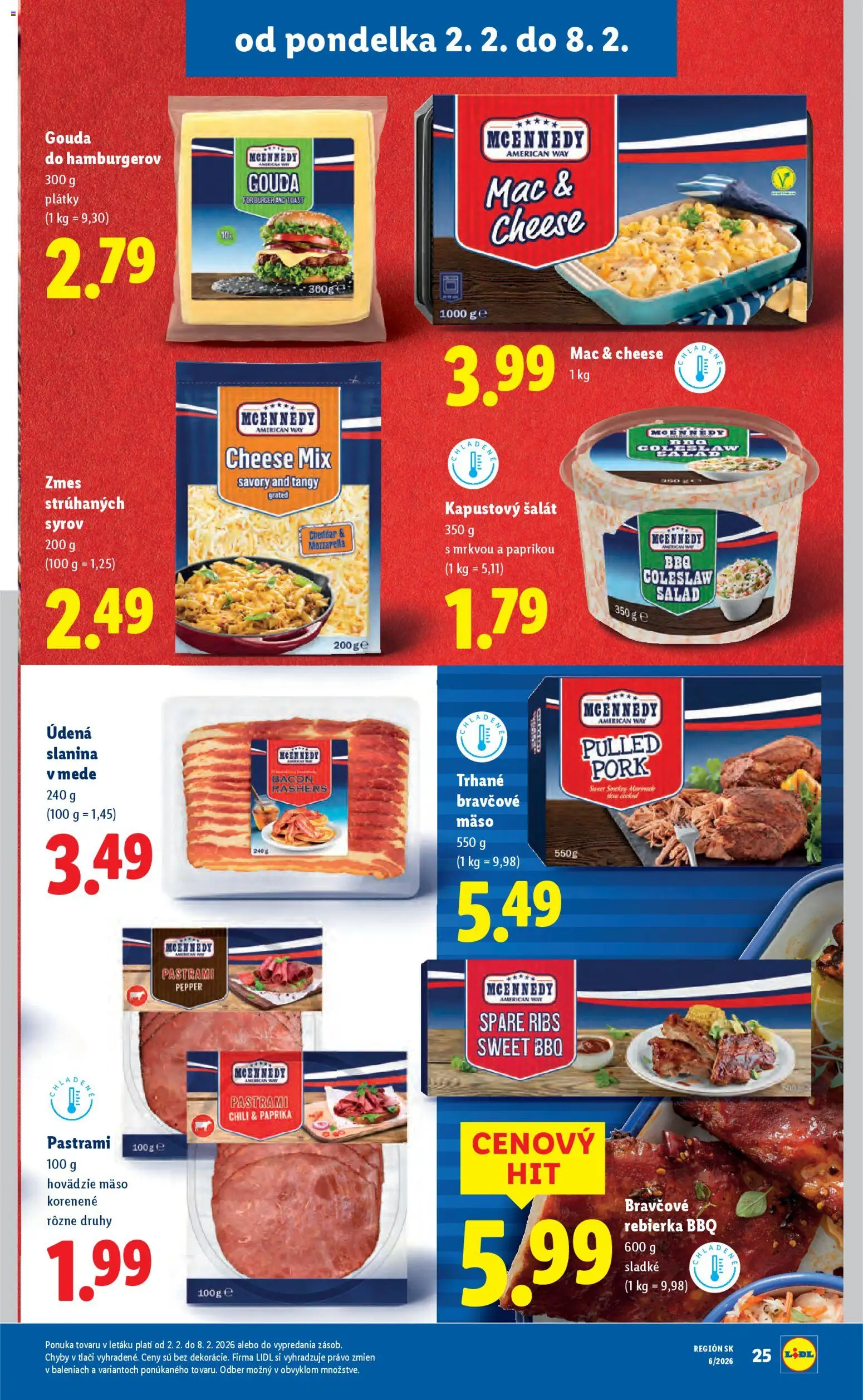 Nové Lidl akcie – leták je platný od 05.02.2026 | Strana: 71 | Produkty: Paprika, Slanina, Gouda, Mozzarella