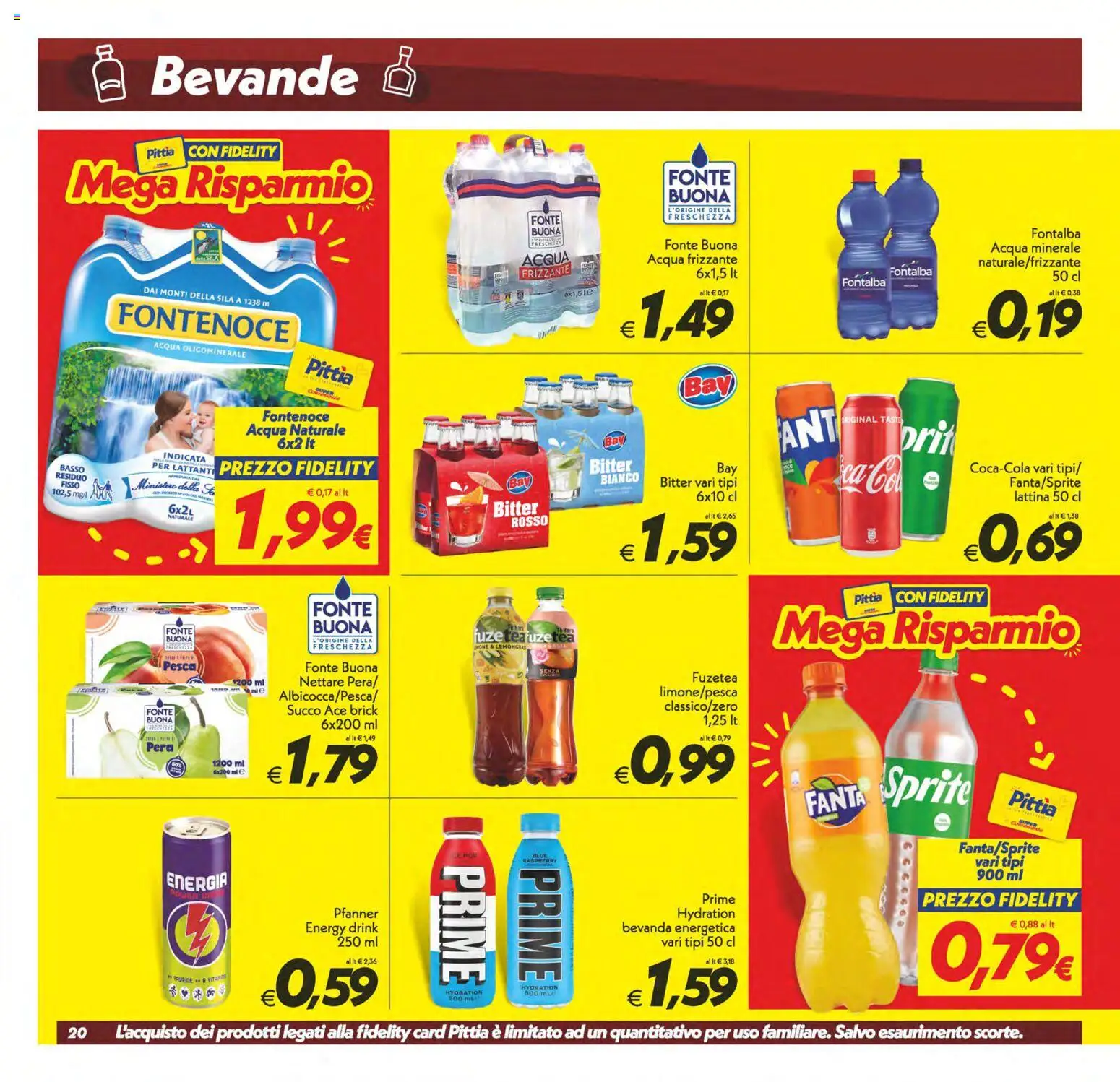 Volantino SuperConveniente del 28.04.2026 | Pagina: 20 | Prodotti: Acqua, Pesca, Fanta, Acqua minerale