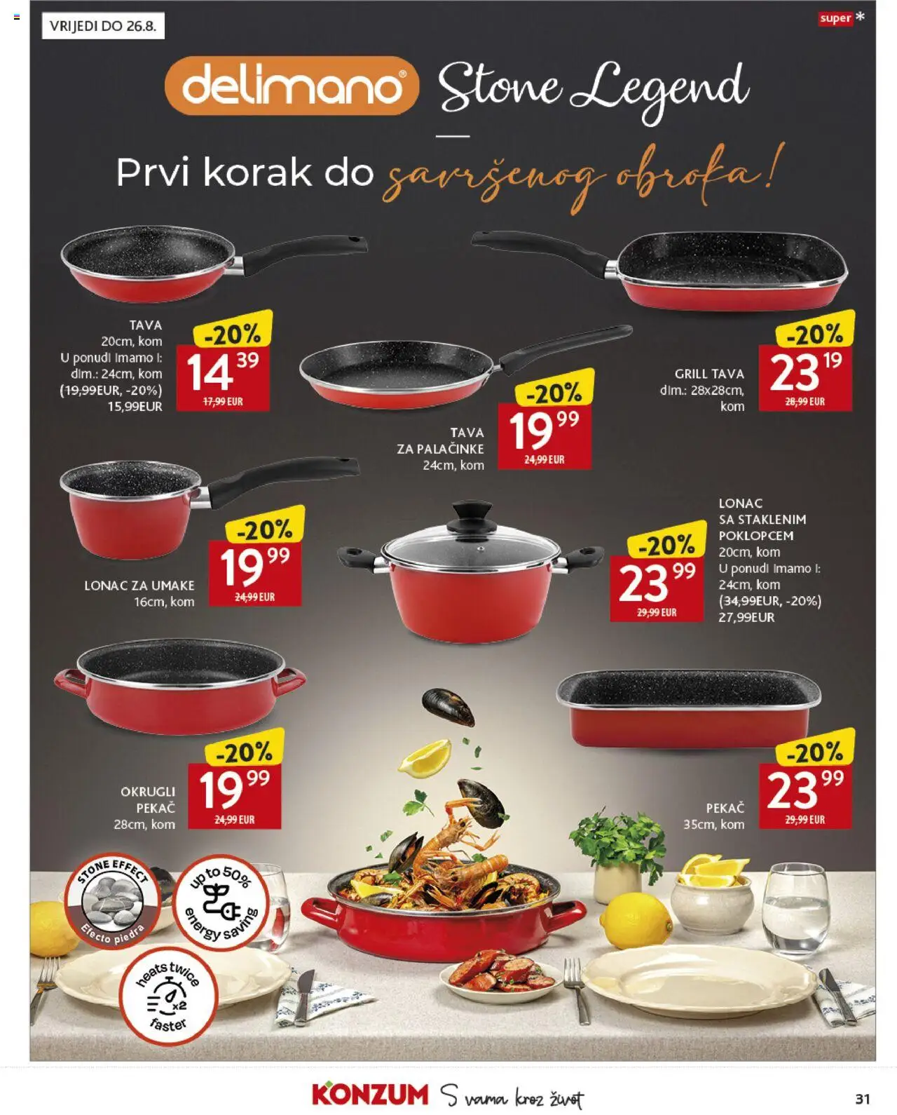 Konzum HR akciós ujság - amely érvényes a következő dátumtól: 13.08.2025 | Oldal: 31 | Termékek: Grill