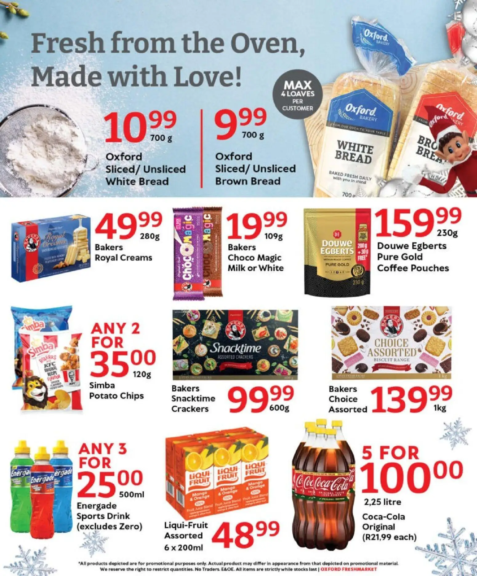 New Oxford Freshmarket catalogue – valid from 16.12.2025 | Page: 7 | Products: Milk, Bread, Juice, Chips