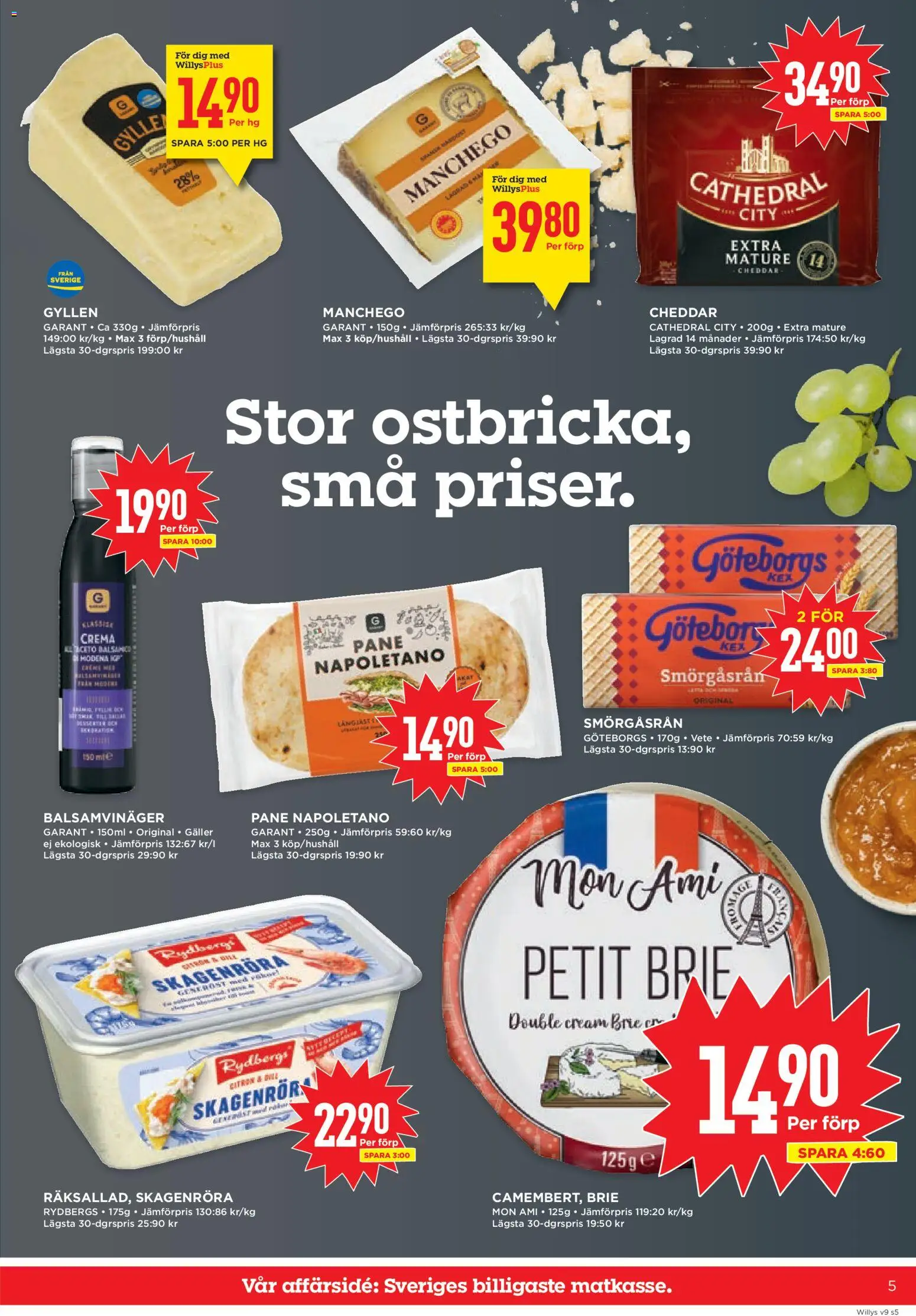 Willys reklamblad aktuell från 23.02.2026 | Sida: 5 | Produkter: Galler, Cheddar, Balsamvinäger, Citron