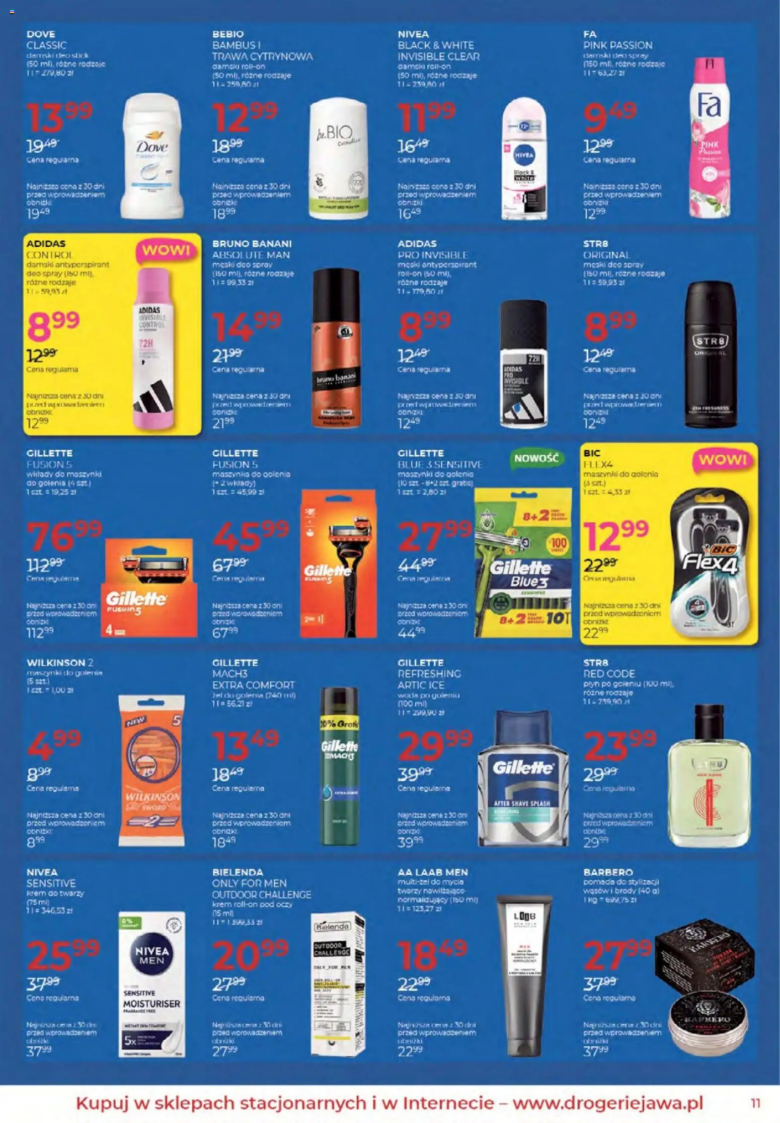 Jawa Gazetka od 03.02.2026 | Strona: 11 | Produkty: Maszynki do golenia, Krem, Antyperspirant, Krem do twarzy
