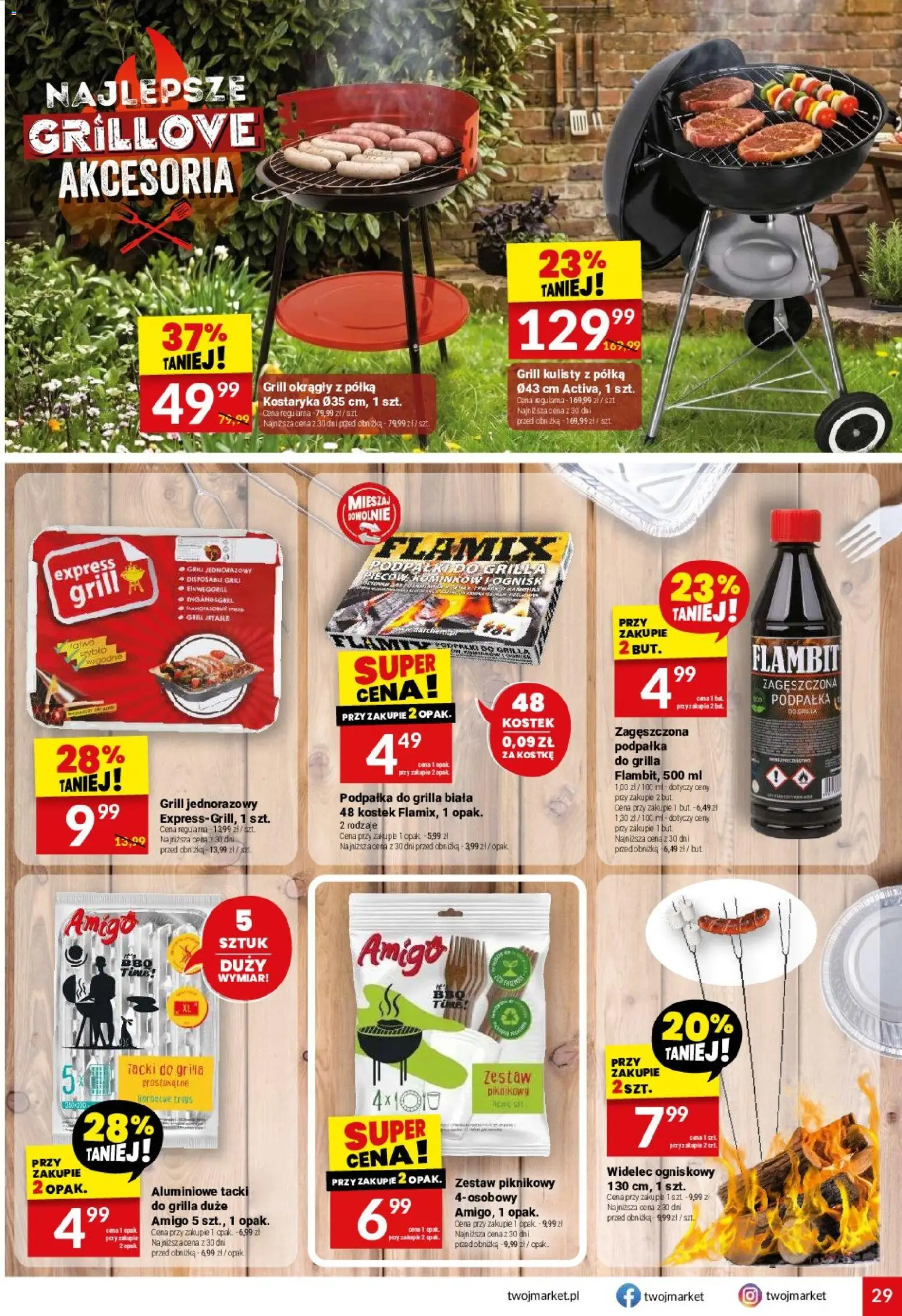 Twój Market gazetka od 22.04.2026 | Strona: 29 | Produkty: Zestaw piknikowy, Grill, Półka, Grill jednorazowy