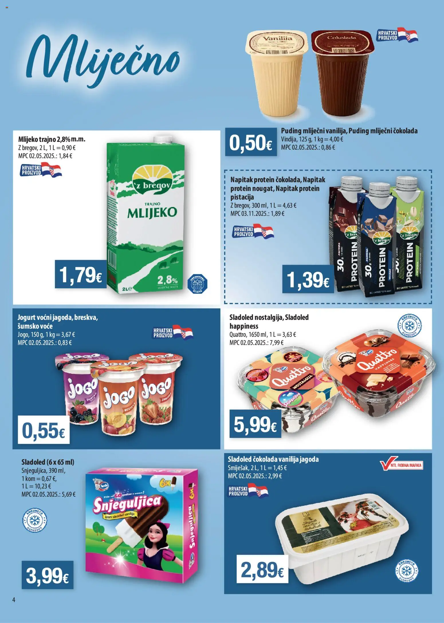 NTL katalog | vrijedi od 15.04.2026 | Stranica: 4 | Proizvodi: Čokolada, Ledo, Sladoled, Voće