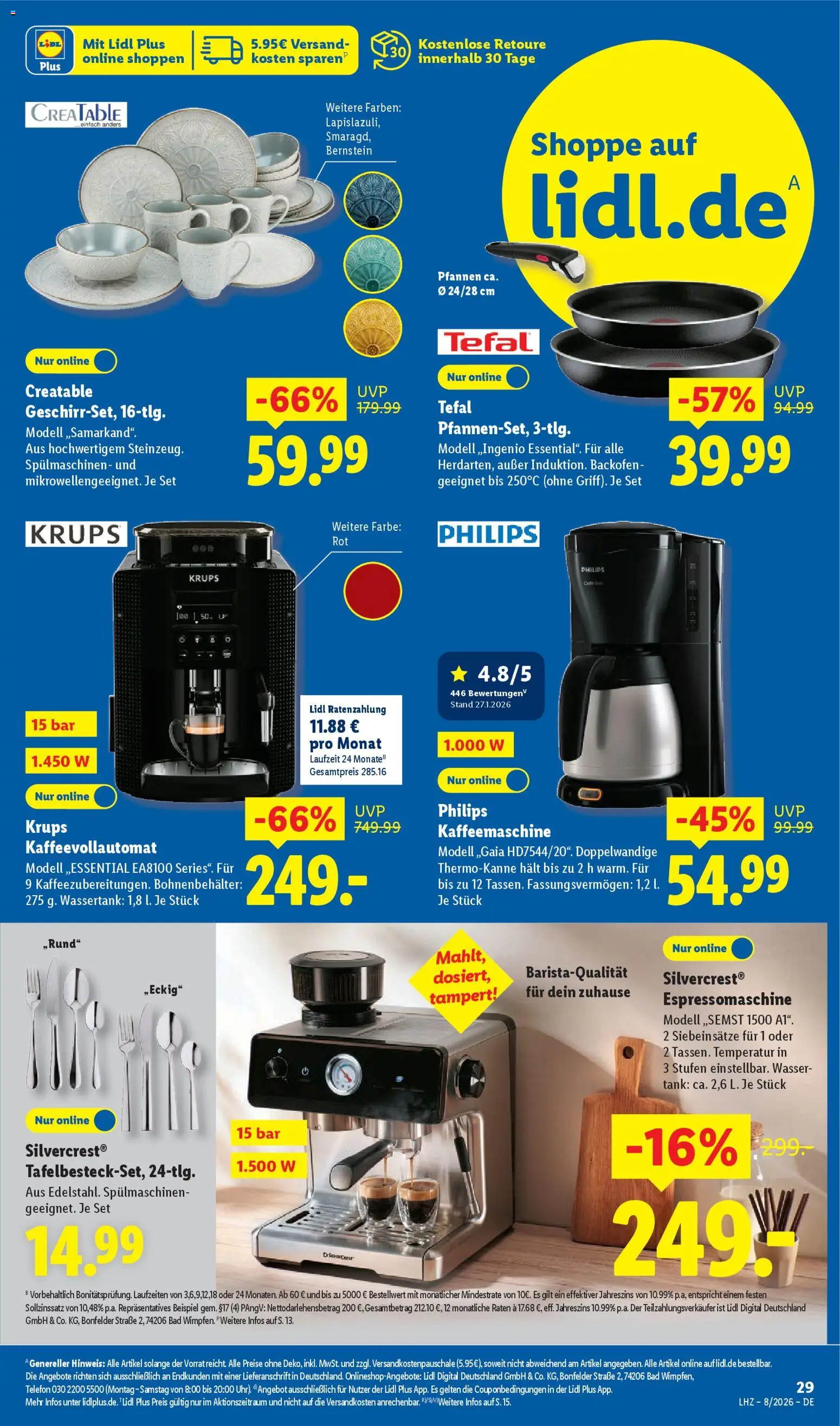 Lidl Prospekt Zossen – gültig ab 16.02.2026 | Seite: 49 | Produkte: Kaffeemaschine, Backofen, Kaffeevollautomat, Telefon