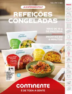 Pré-visualização ARROZ DE FRANGO/MASSA DE PESCADA/ALMONDEGAS VEGETAIS CONTINENTE EQUILIBRIO, Frozen ready meals: Arroz de Frango (Chicken Rice), Massa de Pescada (Fish Pasta), Almôndegas Vegetais (Vegetable Meatballs). válido de 07.04.2026 | Página: 33