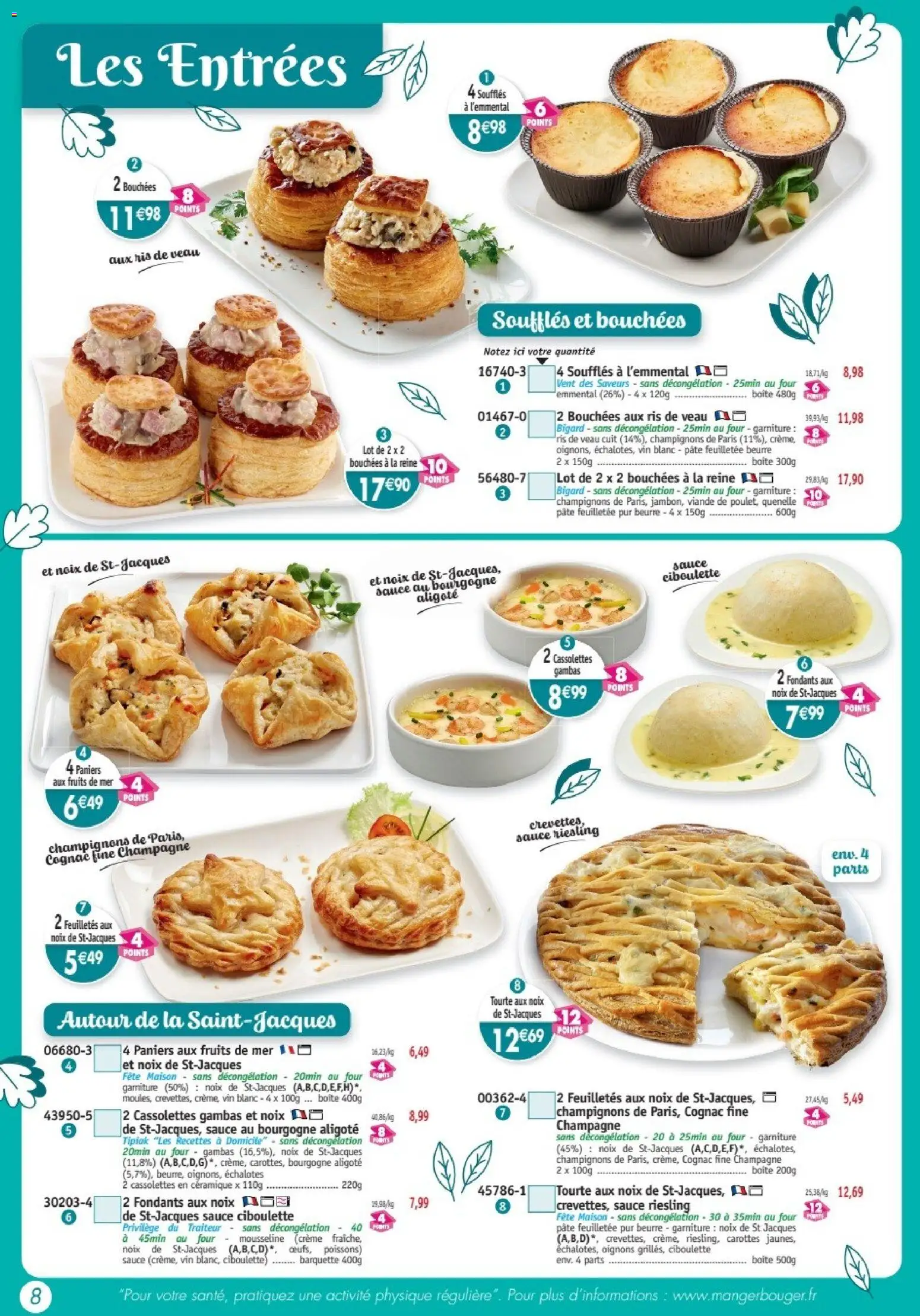 {H1} | Page: 8 | Produits: Ris de veau, Emmental, Pâte feuilletée, Crème
