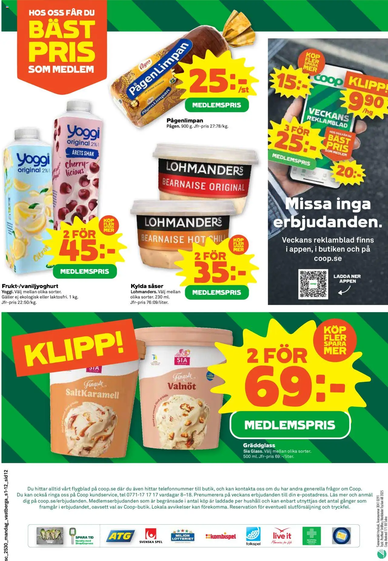 Stora Coop reklamblad aktuell från 21.07.2025 | Sida: 12 | Produkter: Galler, Chili, Yoggi, Spel