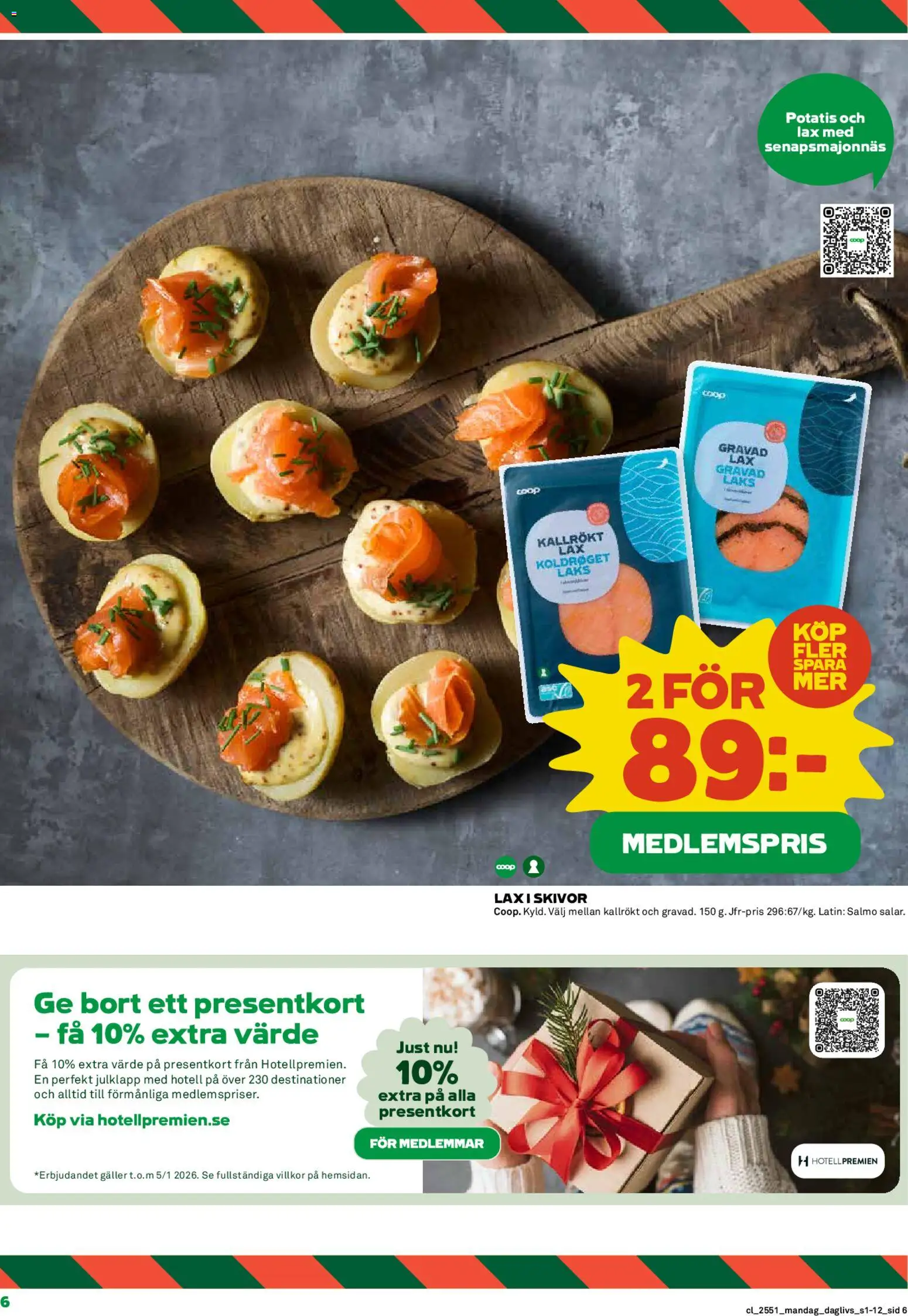 Coop Daglivs reklamblad aktuell från 15.12.2025 | Sida: 6 | Produkter: Galler, Lax, Potatis