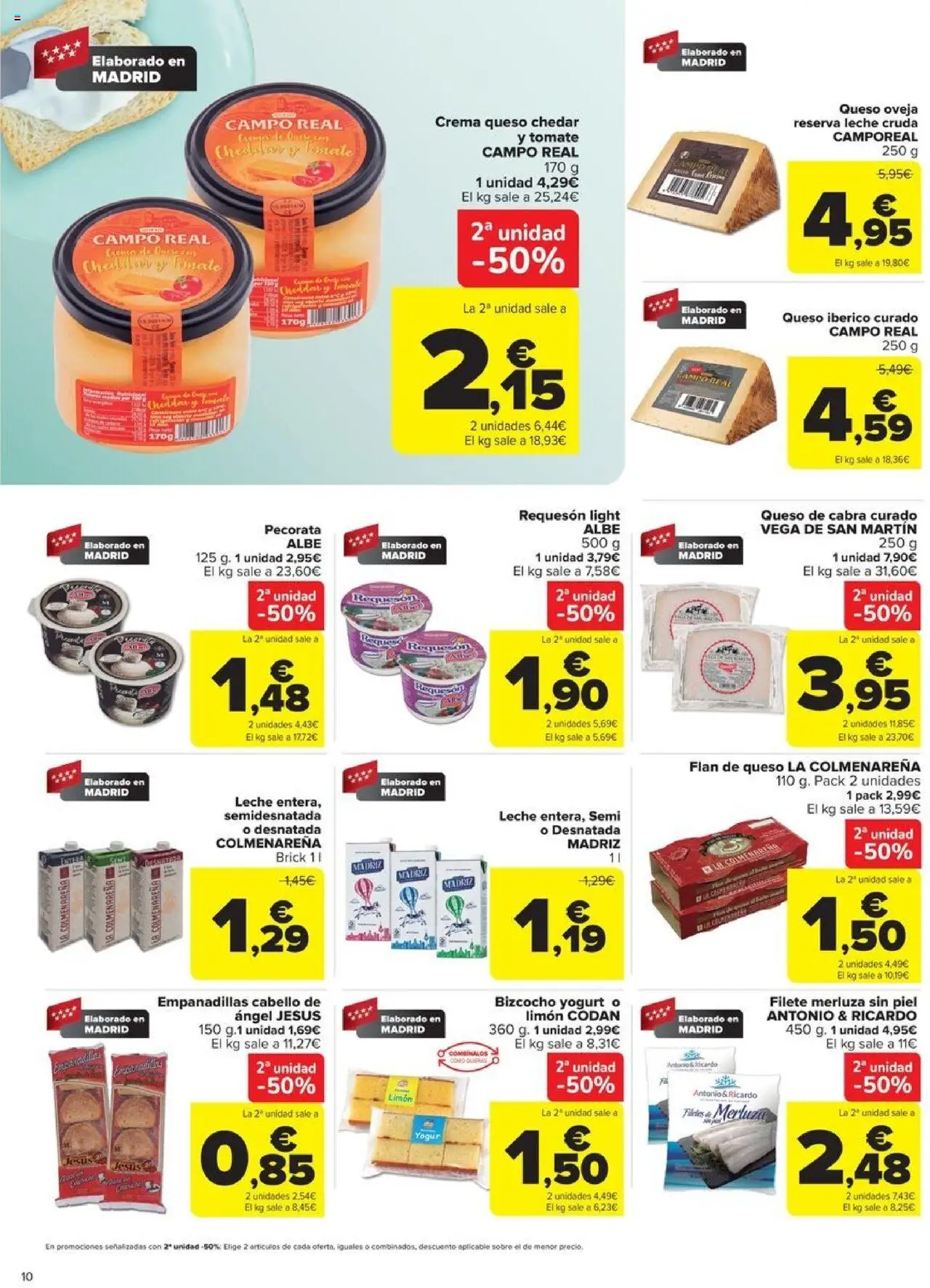 Carrefour folleto │ válido desde el 08.08.2025 | Página: 10 | Productos: Leche, Queso, Crema, Filete