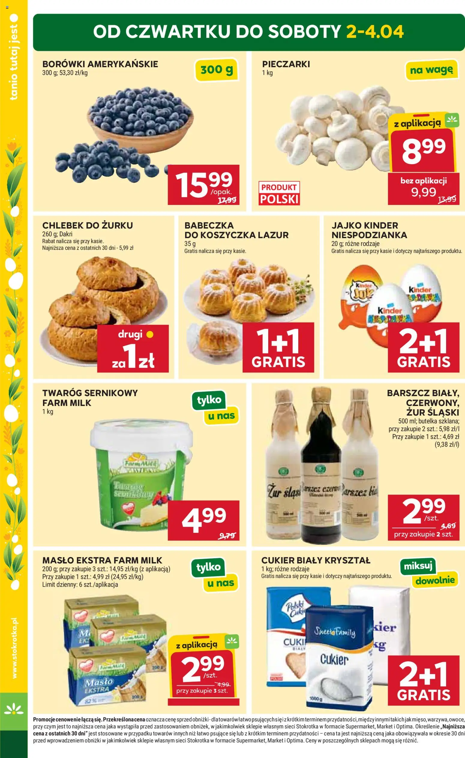 Stokrotka gazetka - Market od 02.04.2026 | Strona: 2 | Produkty: Barszcz, Masło, Owoce, Cukier