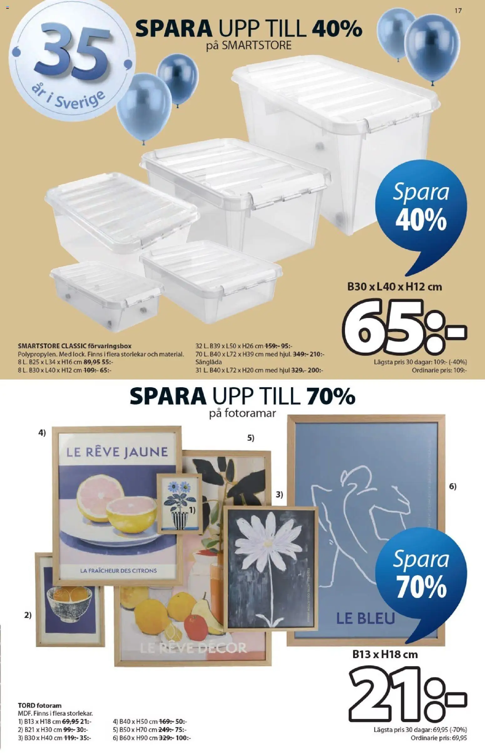 JYSK reklamblad aktuell från 30.03.2026 | Sida: 17 | Produkter: Fotoram