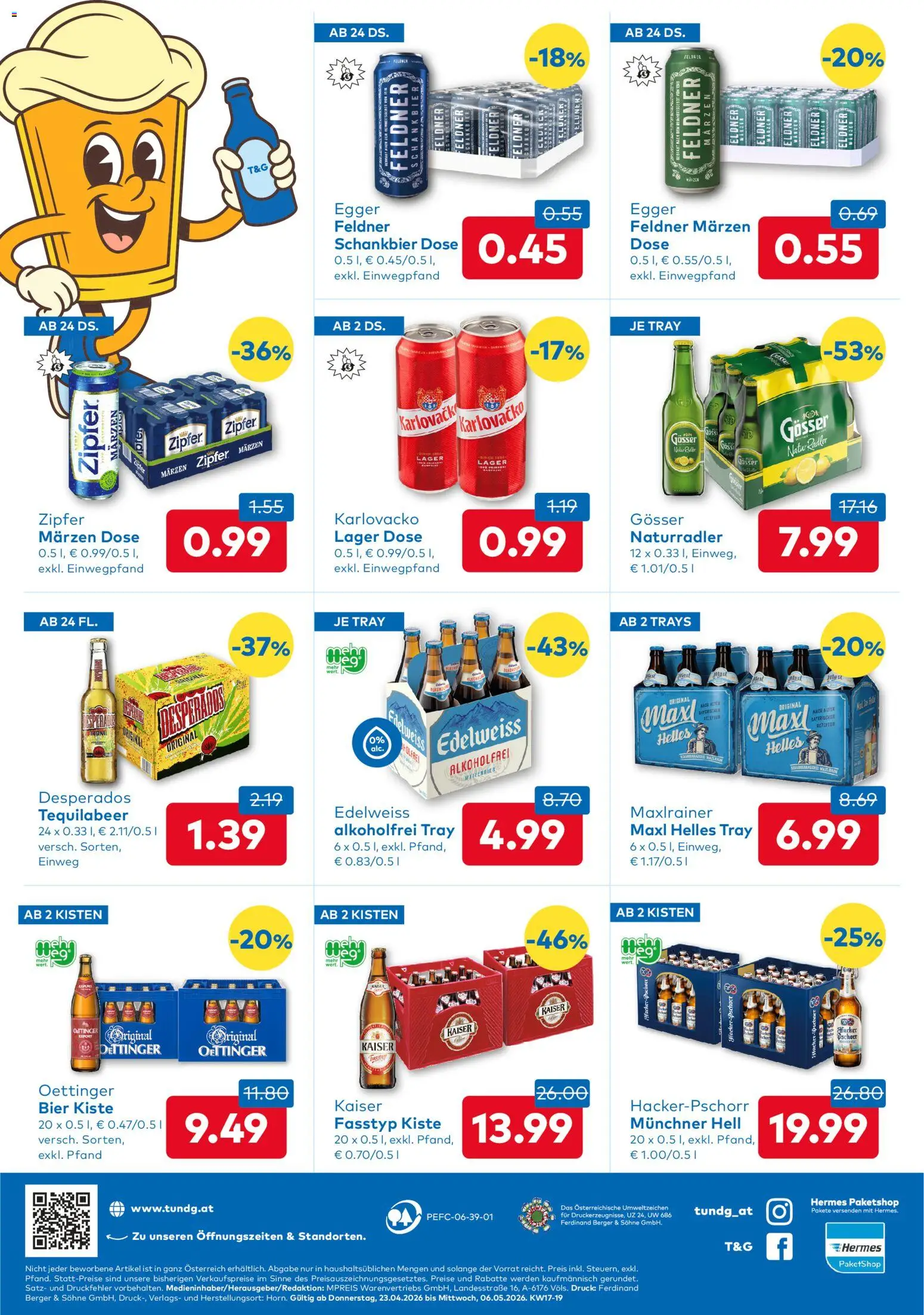 T&G Flugblatt gültig ab 23.04.2026 | Seite: 8 | Produkte: Bier