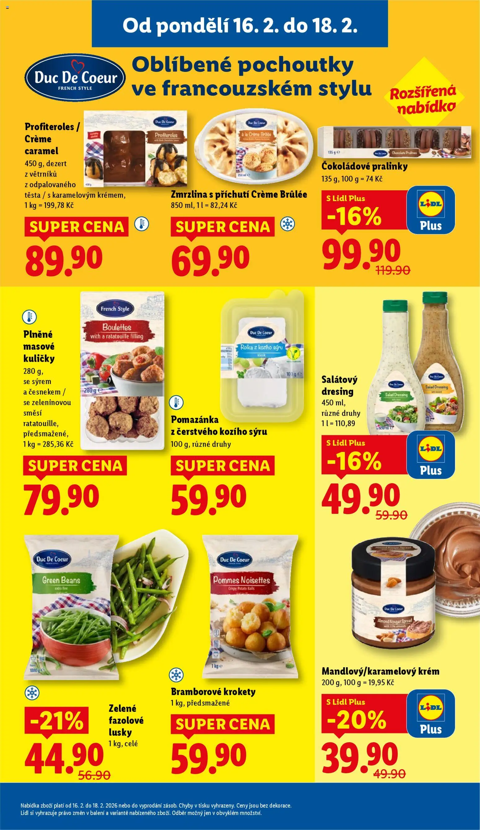 Lidl leták od 16.02.2026 | Strana: 19 | Produkty: Profiteroles, Fazolové lusky, Krém, Kuličky