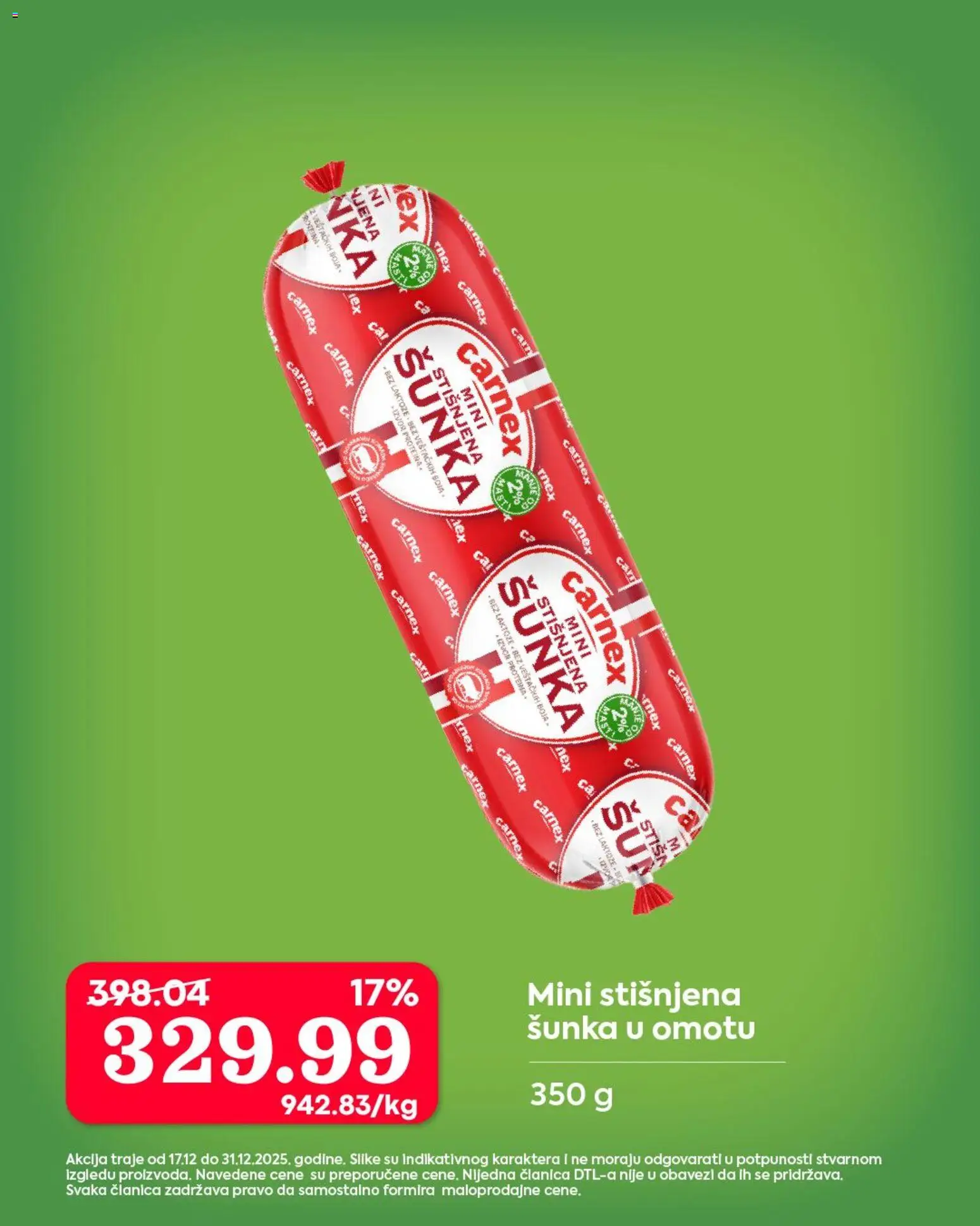 Senta Promet katalog - važi od 17.12.2025 | Strana: 11 | Proizvode: Mast, Šunka