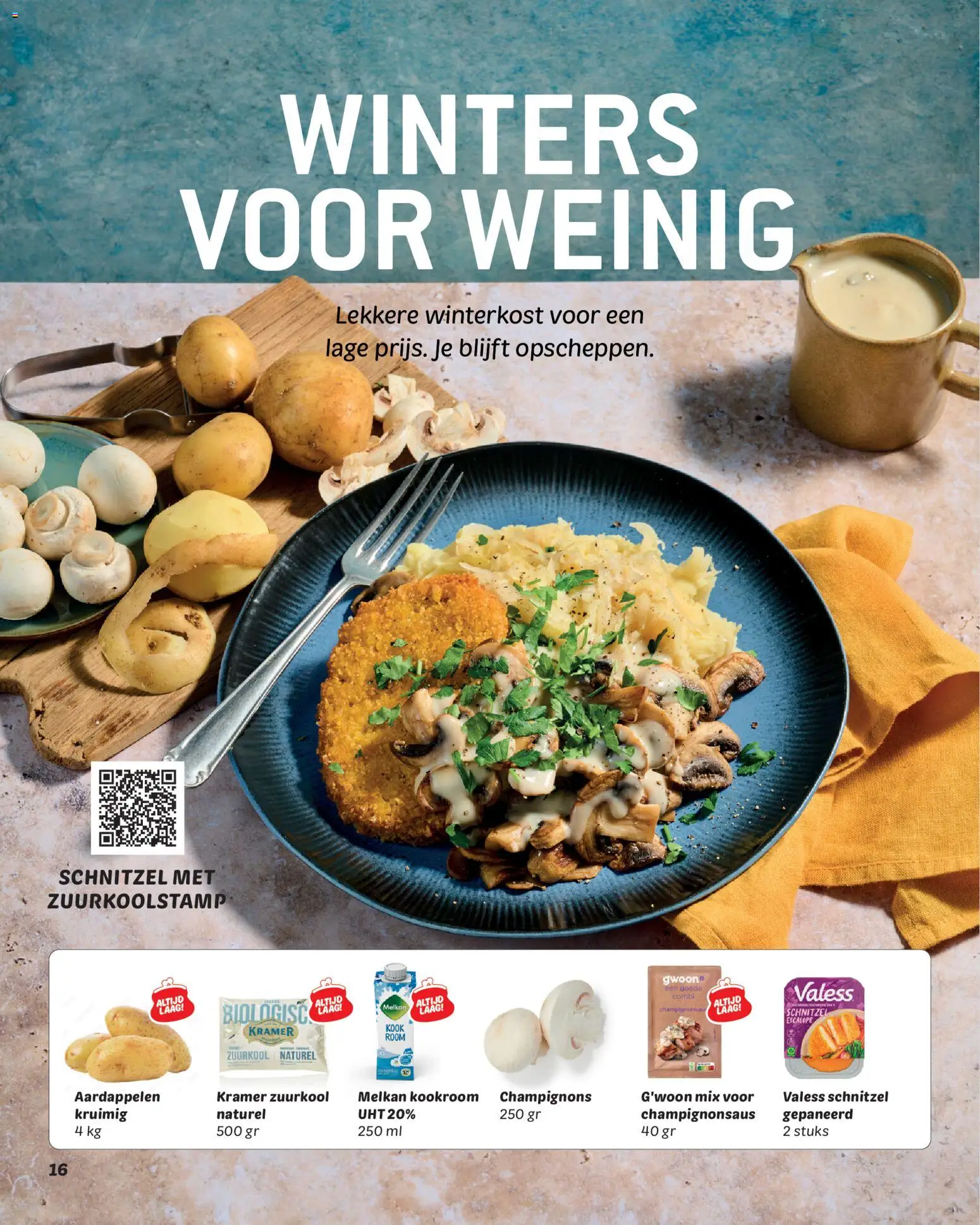 {H1} | Pagina: 16 | Producten: Melk, Room, Schnitzel, Kokusz