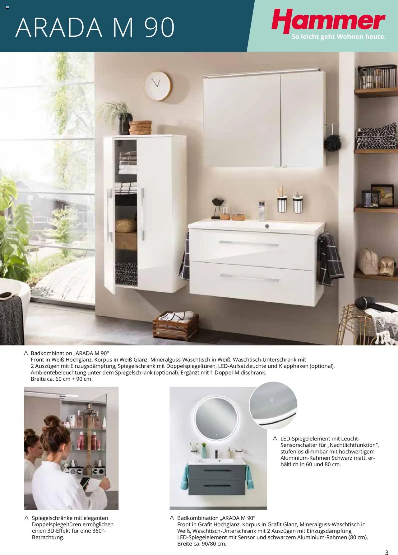 Hammer Zuhause Nautic Badmoebel - gültig ab dem 01.01.2024 | Seite: 3 | Produkte: Spiegelschrank
