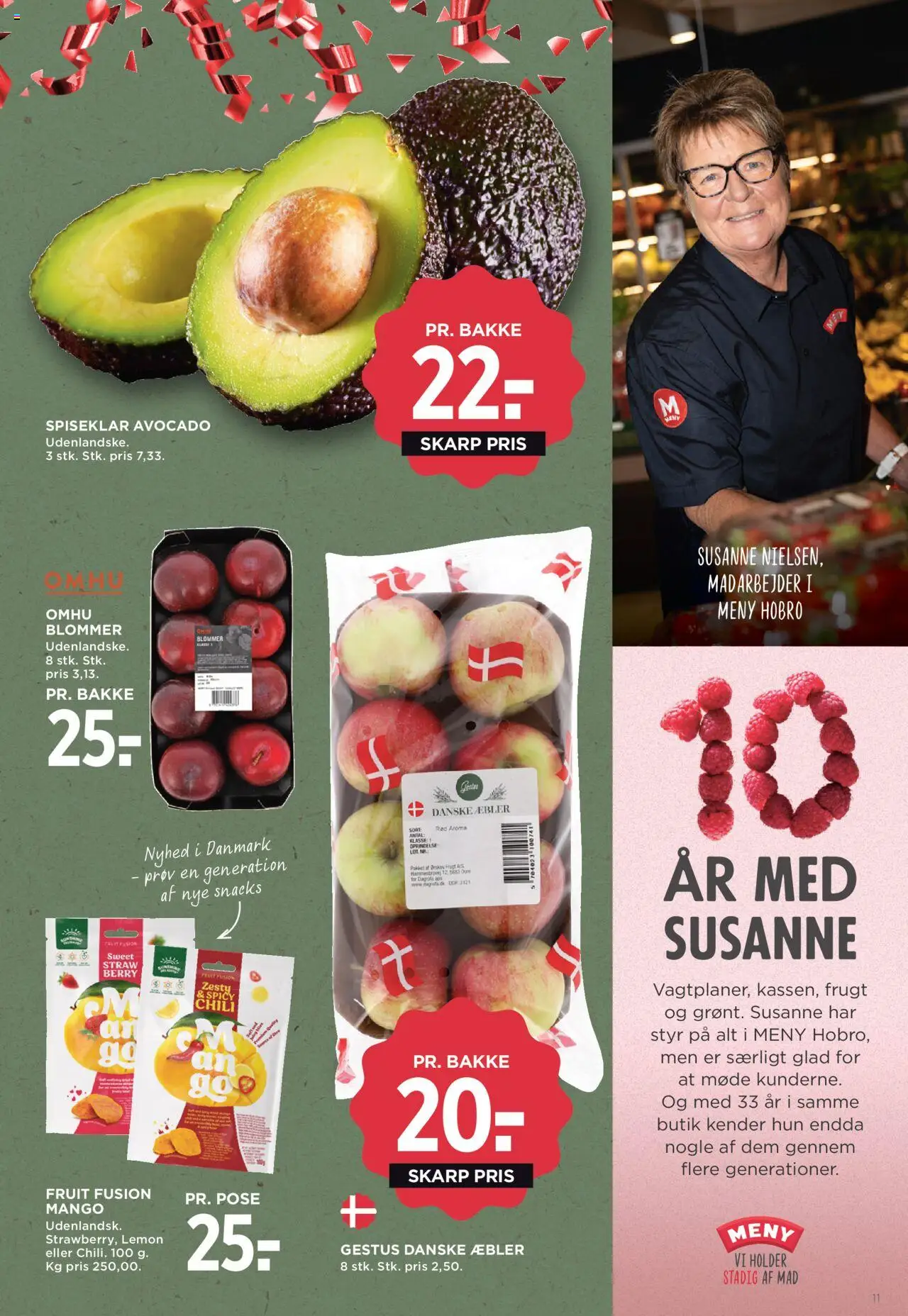 Meny tilbudsavis – gyldig fra 19.09.2025 | Side: 17 | Produkter: Mango, Æbler, Blommer, Avocado