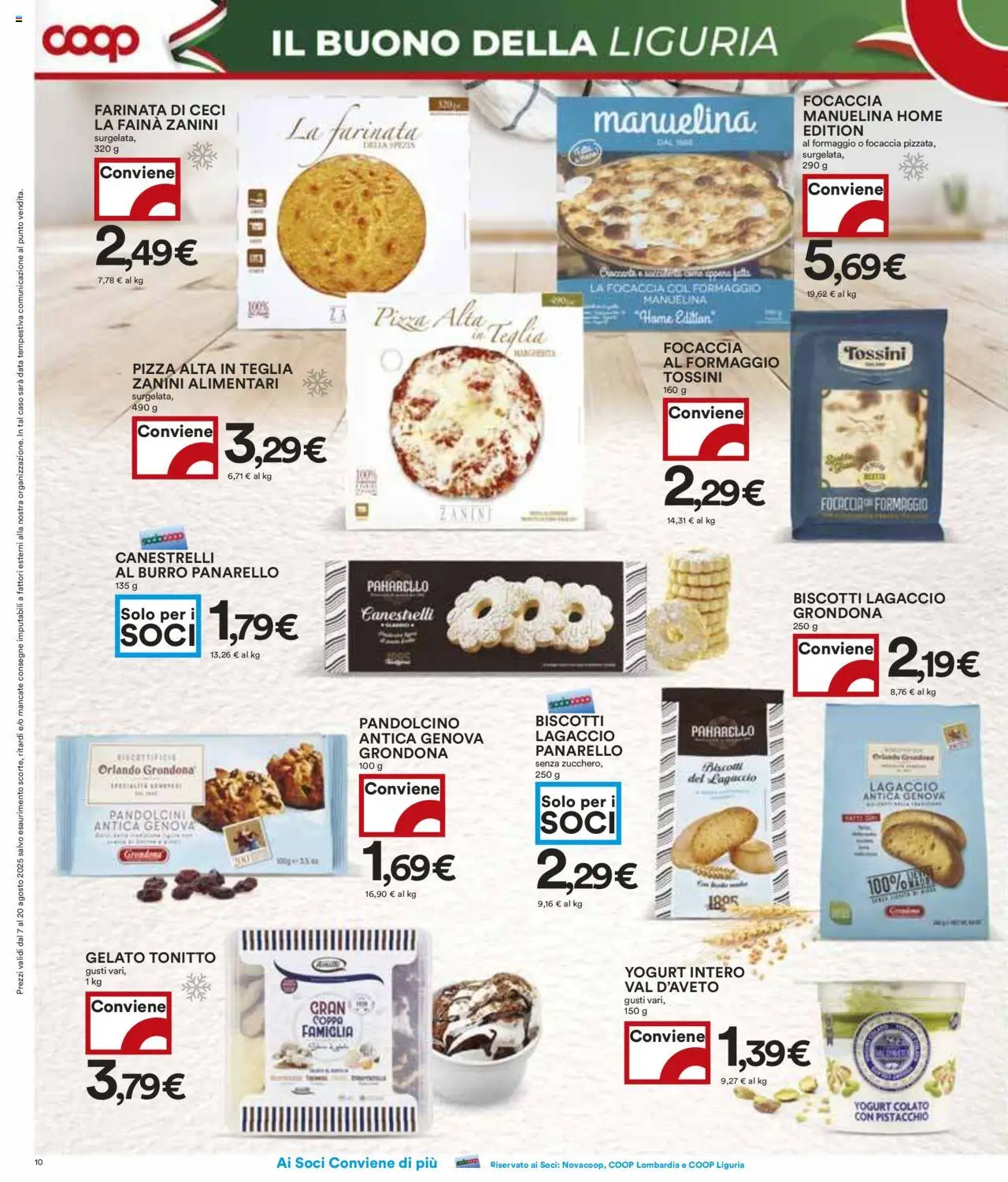 Volantino COOP del 07.08.2025 | Pagina: 10 | Prodotti: Yogurt, Gelato, Ceci, Data