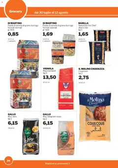Volantino Sogegross del 30.07.2025 | Pagina: 34 | Prodotti: Pasta, Orecchiette, Paccheri, Penne