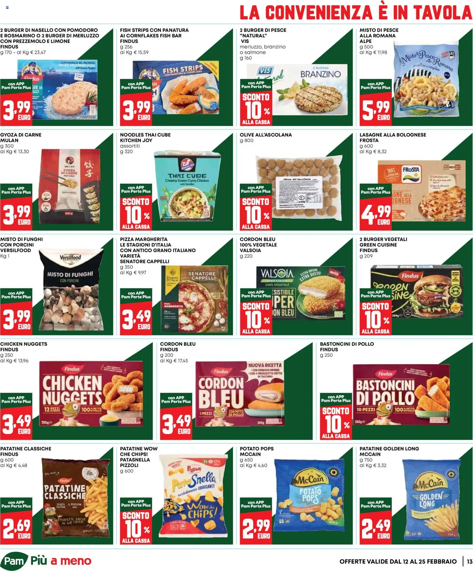 Volantino Panorama del 12.02.2026 | Pagina: 13 | Prodotti: Salmone, Pesce, Merluzzo, Olive