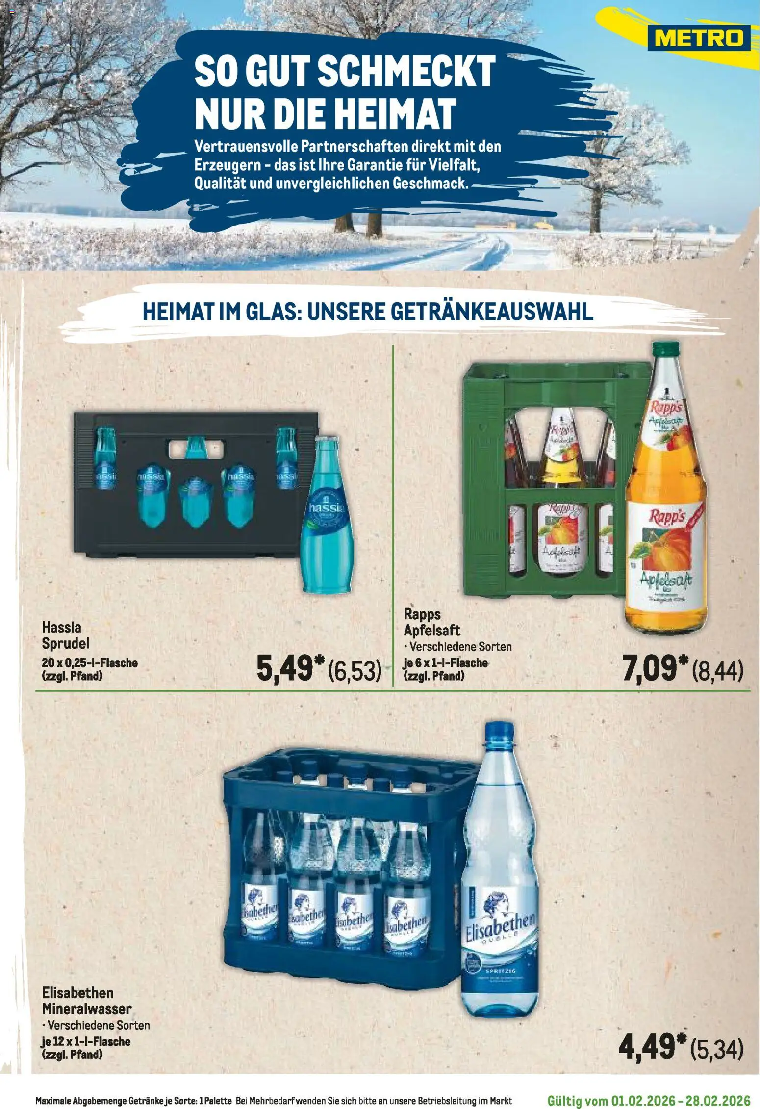 Metro Regionaler Flyer – gültig ab 01.02.2026 | Seite: 37 | Produkte: Apfelsaft, Mineralwasser