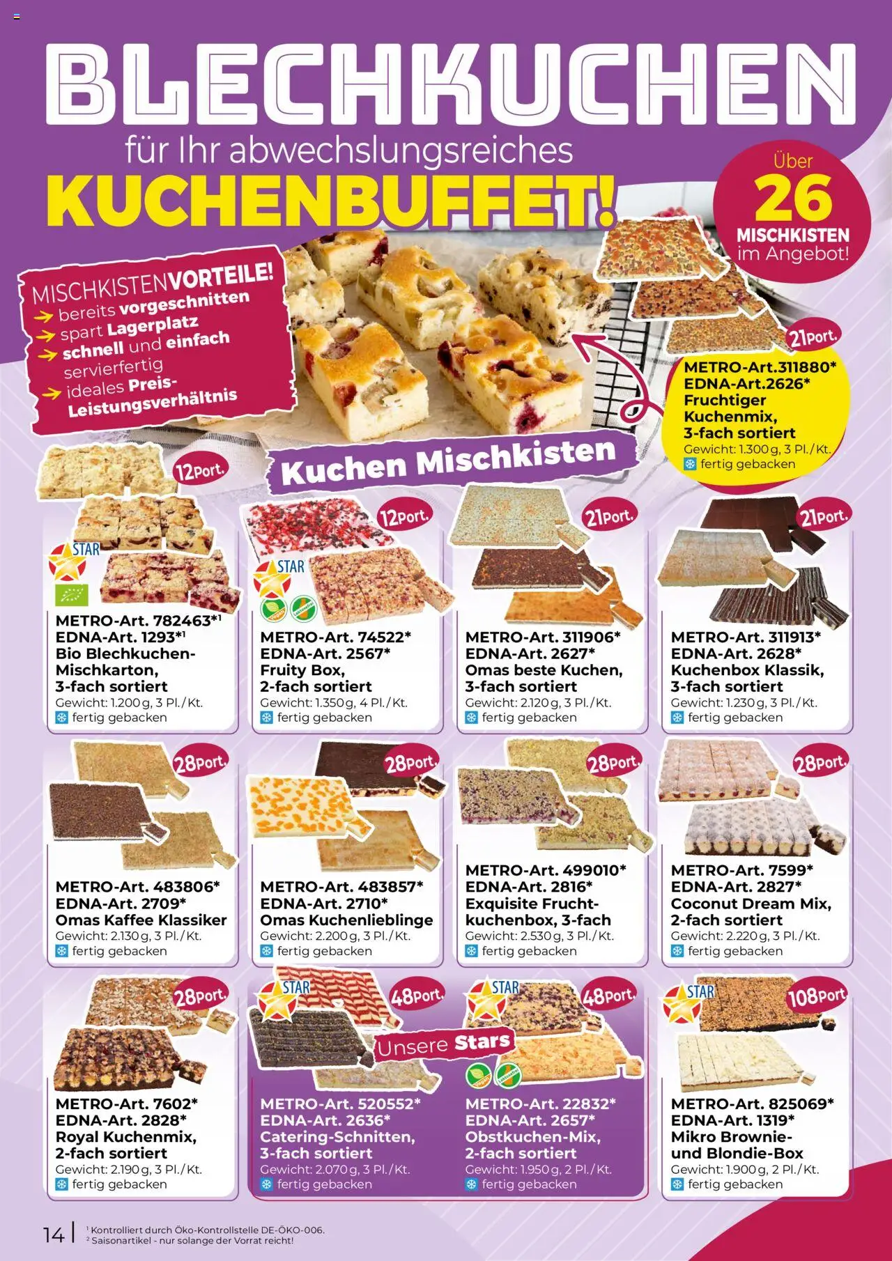 Metro  Edna Foodservice – gültig ab 01.10.2025 | Seite: 14 | Produkte: Gewicht, Kaffee, Kuchen