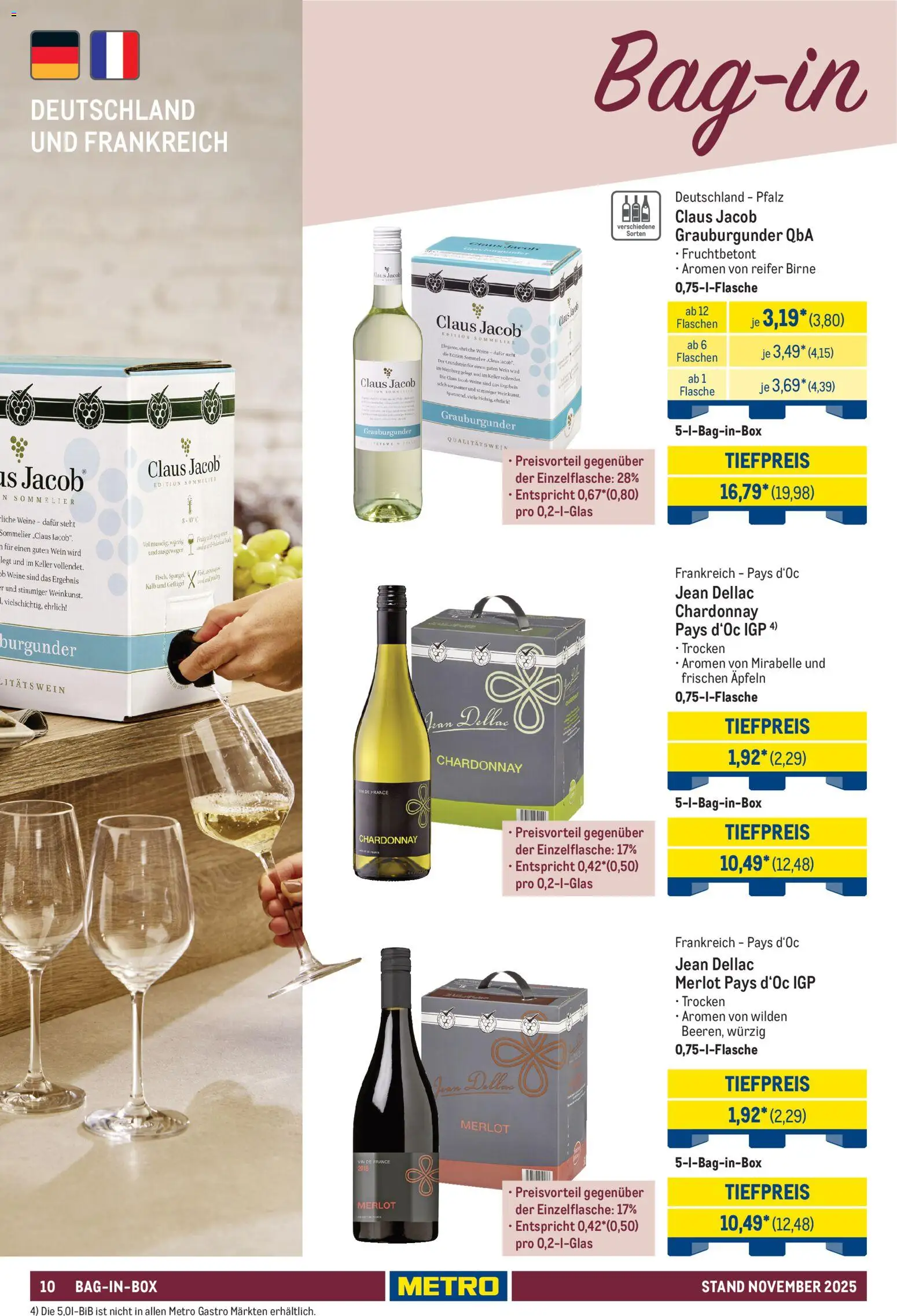 Metro - Hauswein-Katalog – gültig ab 12.11.2025 | Seite: 10 | Produkte: Merlot, Spargel, Birne, Wein