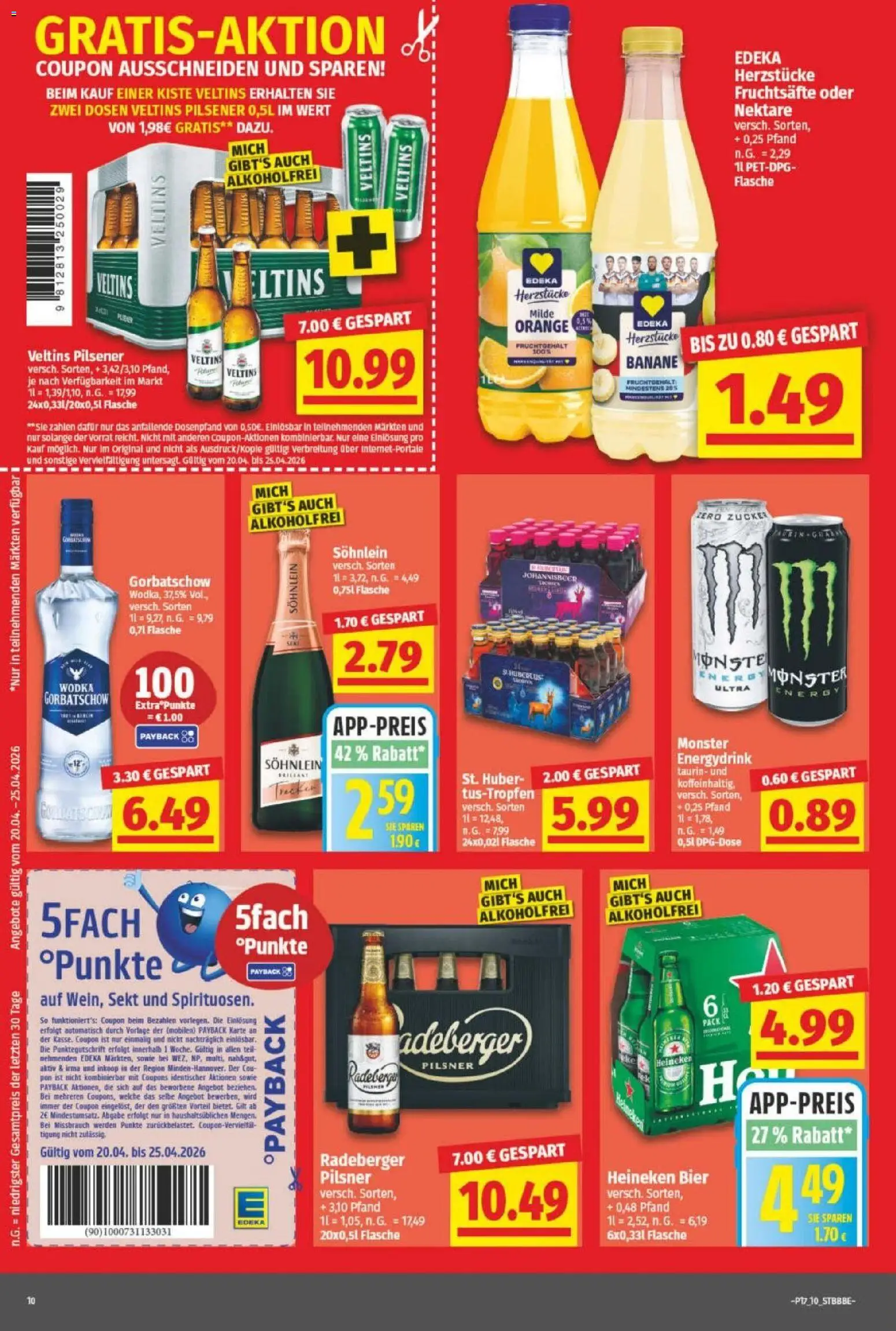 NP Discount Prospekt – gültig ab 20.04.2026 | Seite: 10 | Produkte: Energy, Bier, Monster, Zucker