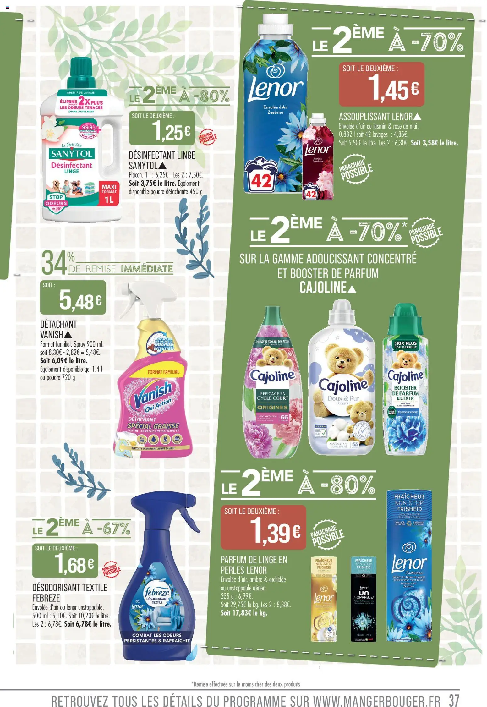{H1} | Page: 37 | Produits: Lenor, Adoucissant, Détachant, Orchidée