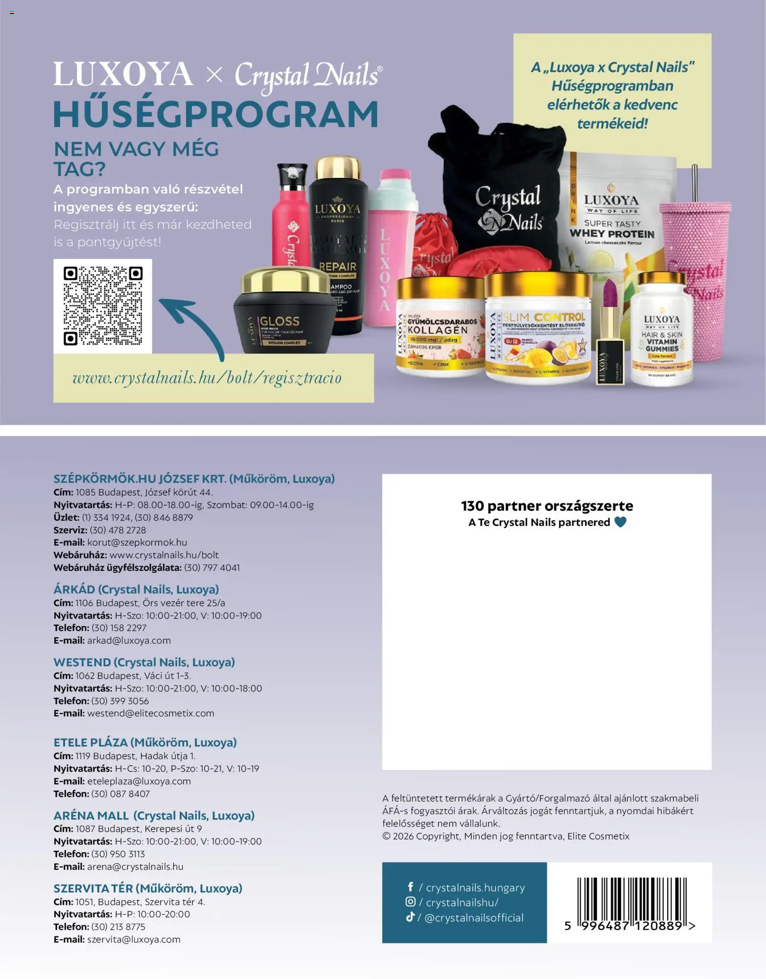 Crystal Nails akciós ujság - amely érvényes a következő dátumtól: 09.03.2026 | Oldal: 28 | Termékek: Telefon, Protein, Kollagén, Eper