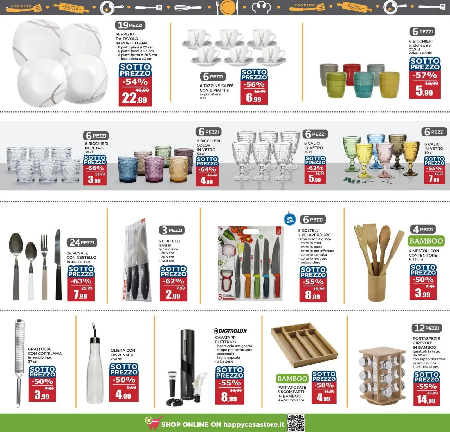 Volantino Happy Casa del 21.01.2026 | Pagina: 3 | Prodotti: Cavatappi, Frutta, Portaposate, Portaspezie