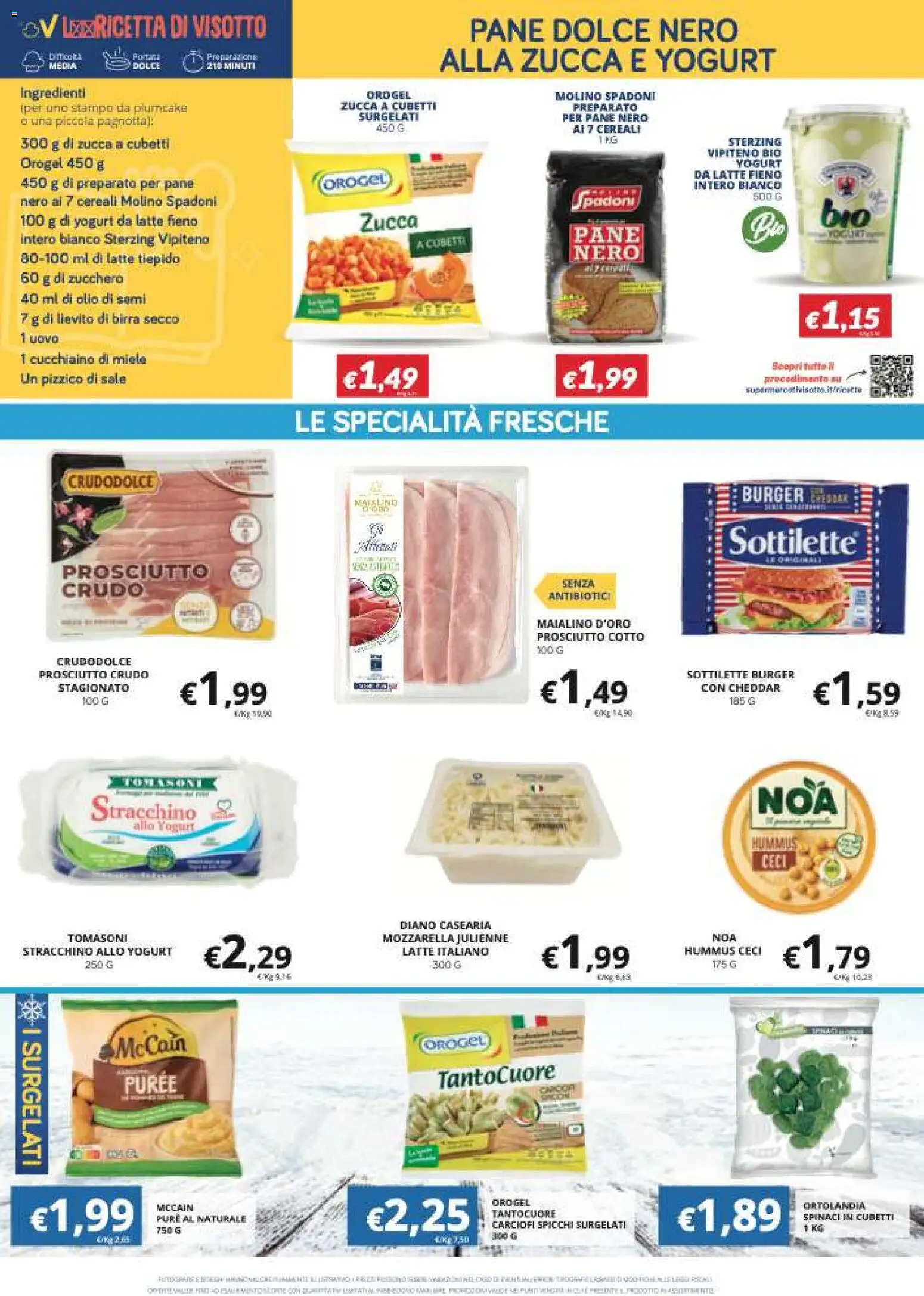 Volantino Visotto del 19.11.2025 | Pagina: 4 | Prodotti: Zucchero, Mozzarella, Latte, Prosciutto