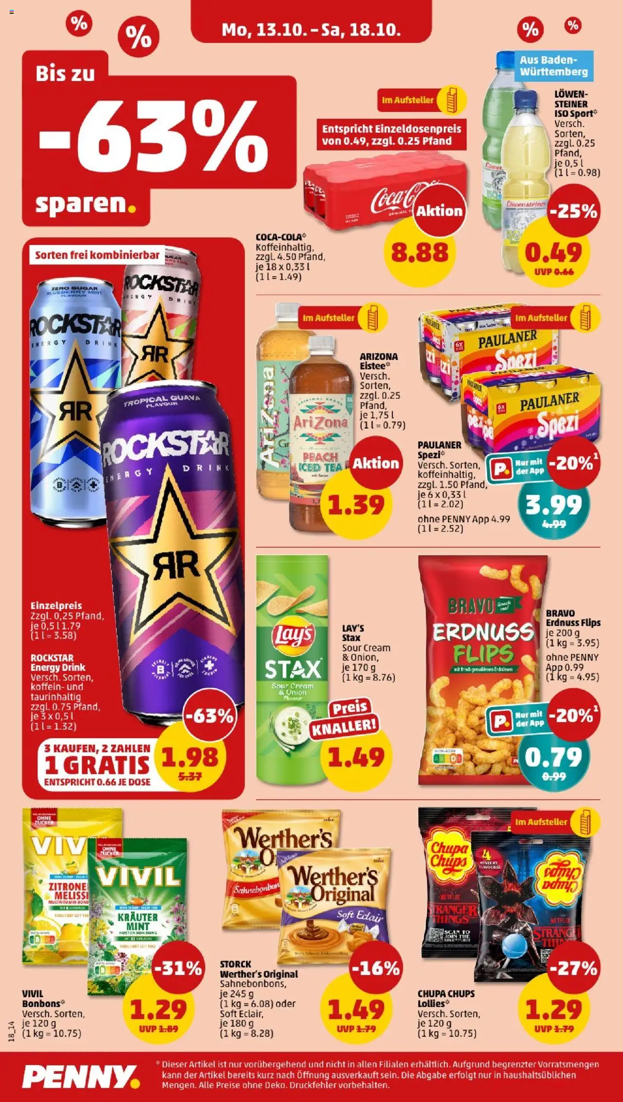 Penny - Baden-Württemberg – gültig ab 13.10.2025 | Seite: 22 | Produkte: Rockstar, Zucker, Zitrone, Paulaner