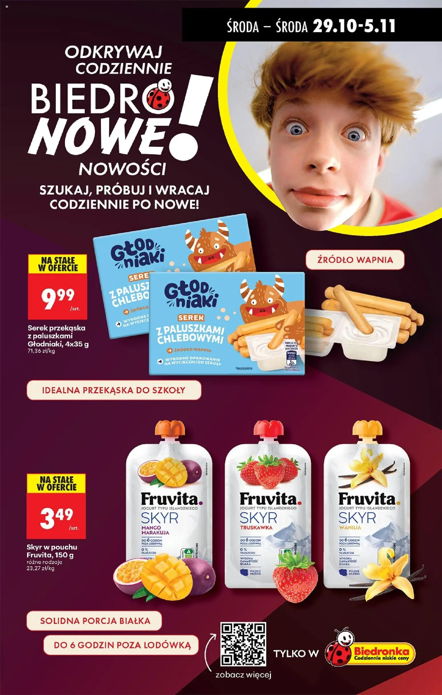 Biedronka gazetka - Oferta w tym tygodniu od 29.10.2025 | Strona: 51 | Produkty: Serek, Lodówka, Jogurt, Skyr