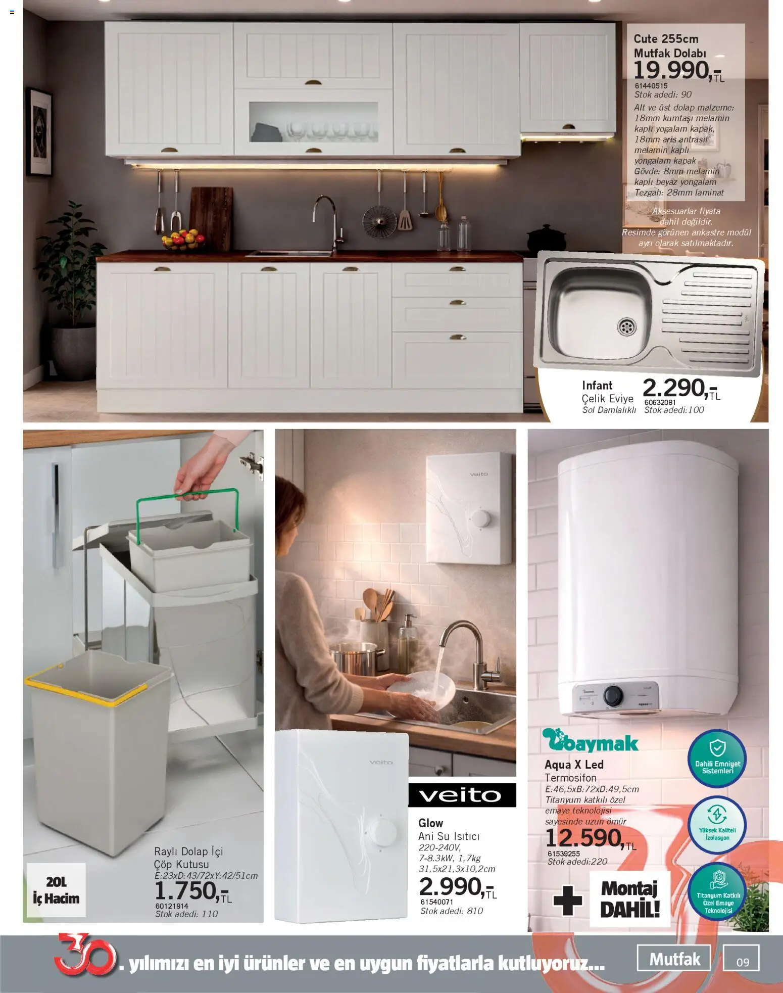 Bauhaus Katalog - 18.04.2026 tarihinden itibaren geçerlidir | Sayfa: 9 | Ürünler: Su ısıtıcı, Su, Çöp kutusu