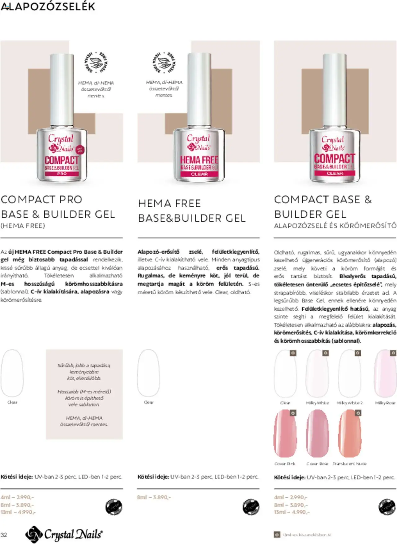 Crystal Nails akciós ujság - amely érvényes a következő dátumtól: 01.03.2025 | Oldal: 32 | Termékek: Alapozó